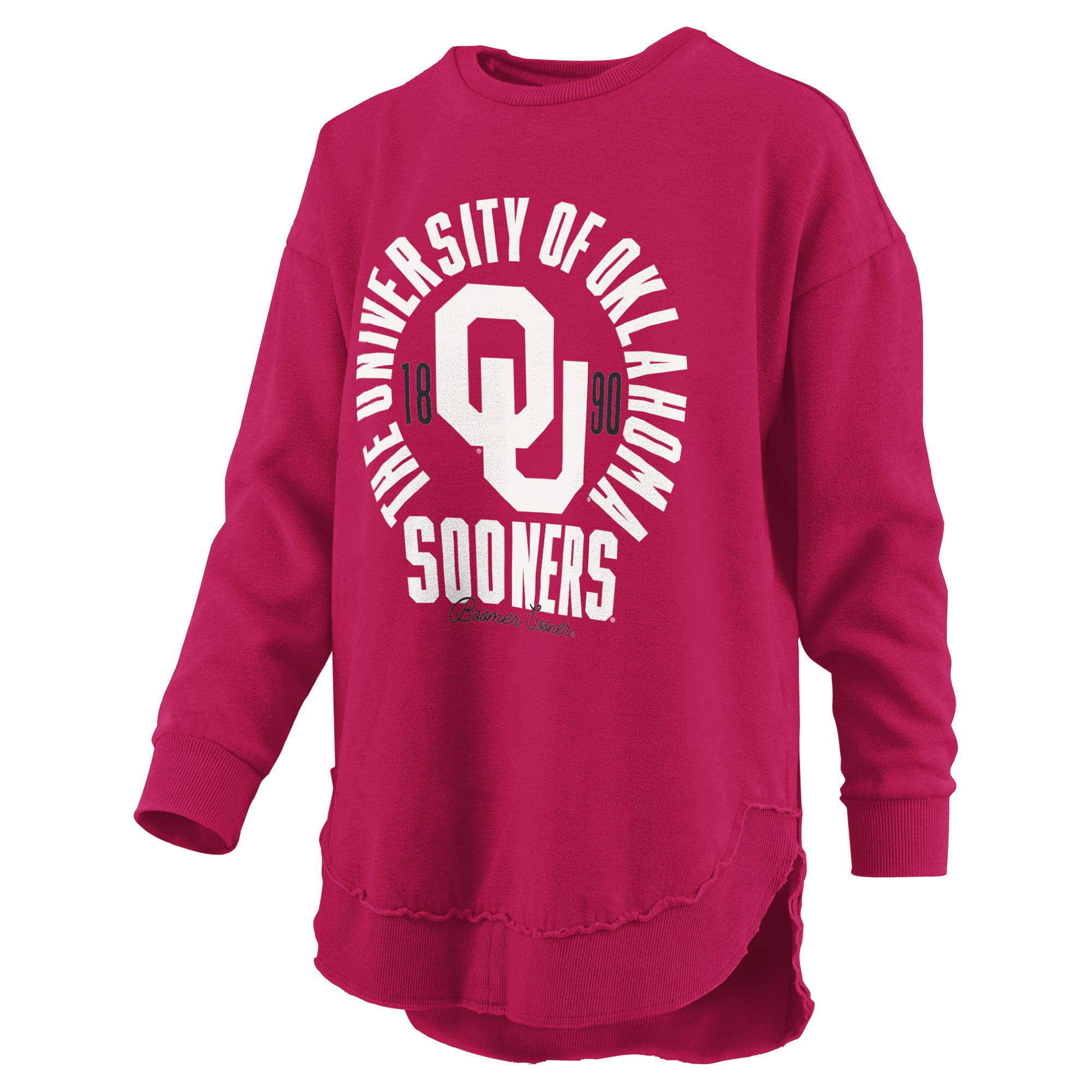 Sweat-shirt à col rond Pressbox Crimson Oklahoma Sooners Blitz pour femmes