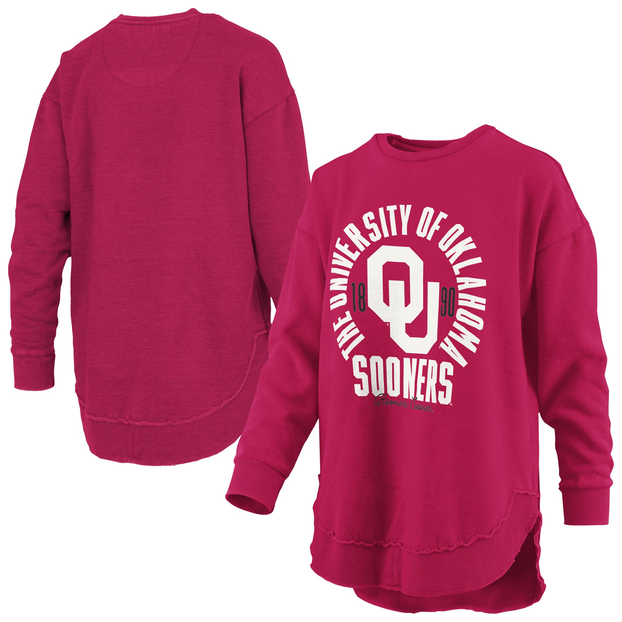 Sweat-shirt à col rond Pressbox Crimson Oklahoma Sooners Blitz pour femmes