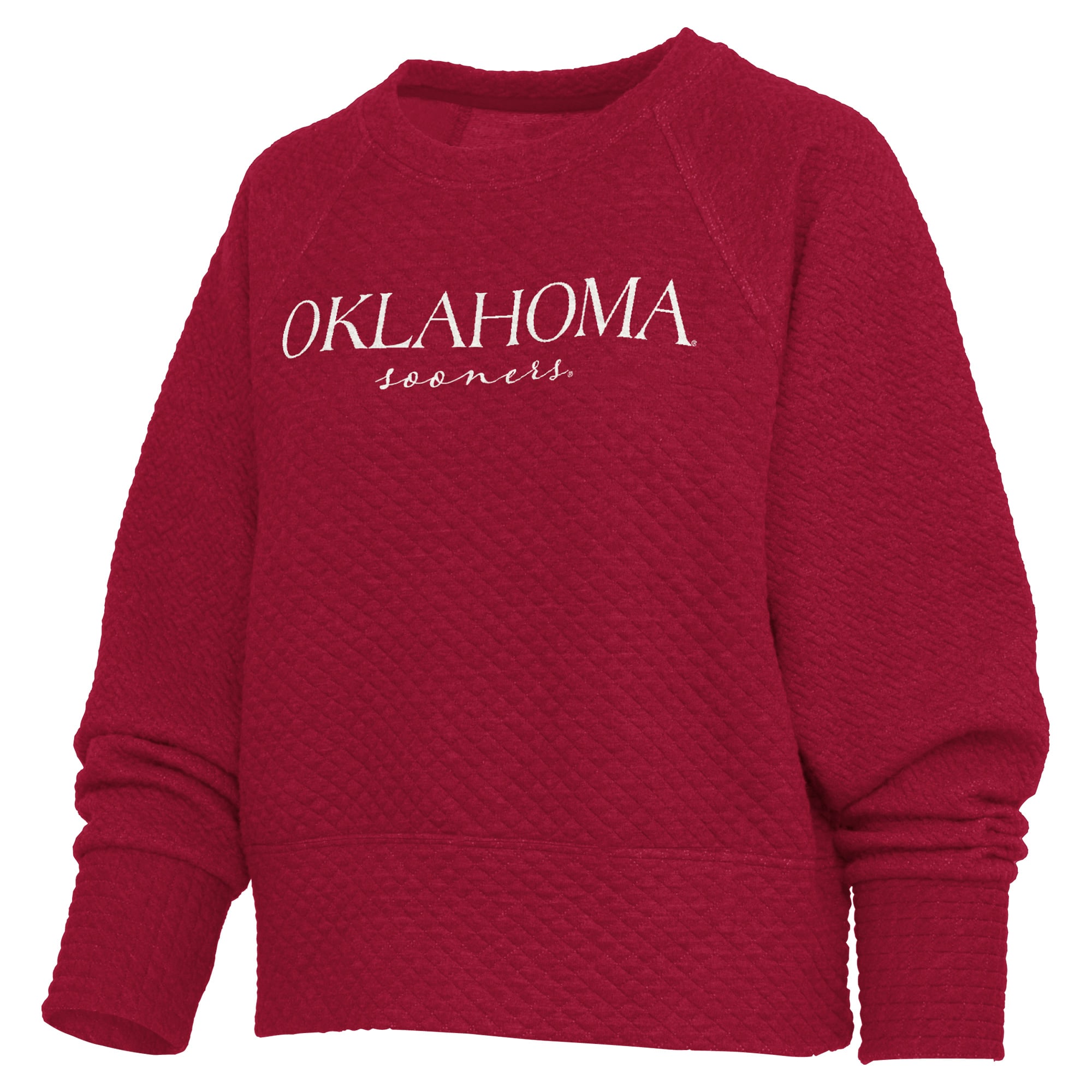 Sweat-shirt matelassé Champagne Nova pour femmes Pressbox Crimson Oklahoma Sooners