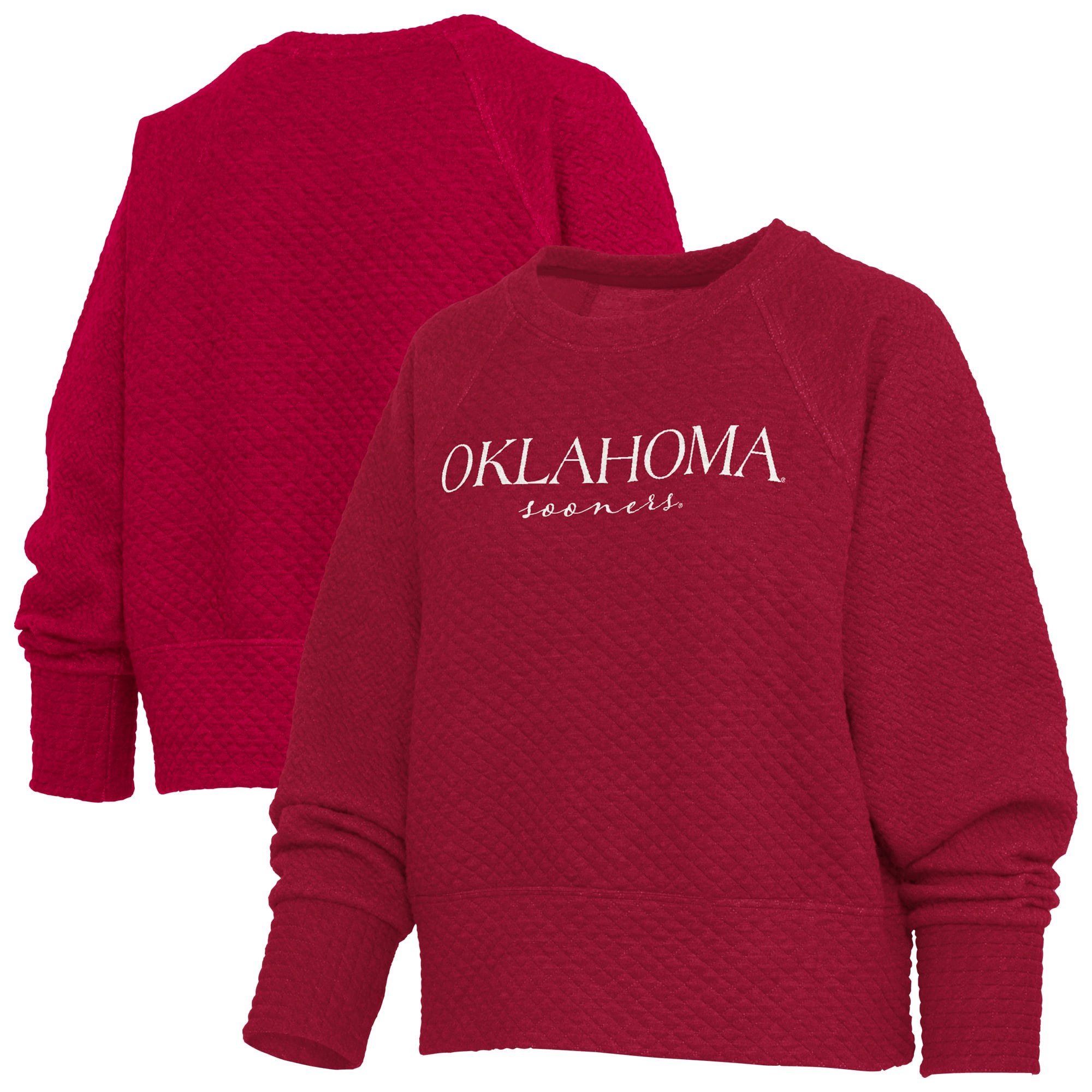 Sweat-shirt matelassé Champagne Nova pour femmes Pressbox Crimson Oklahoma Sooners