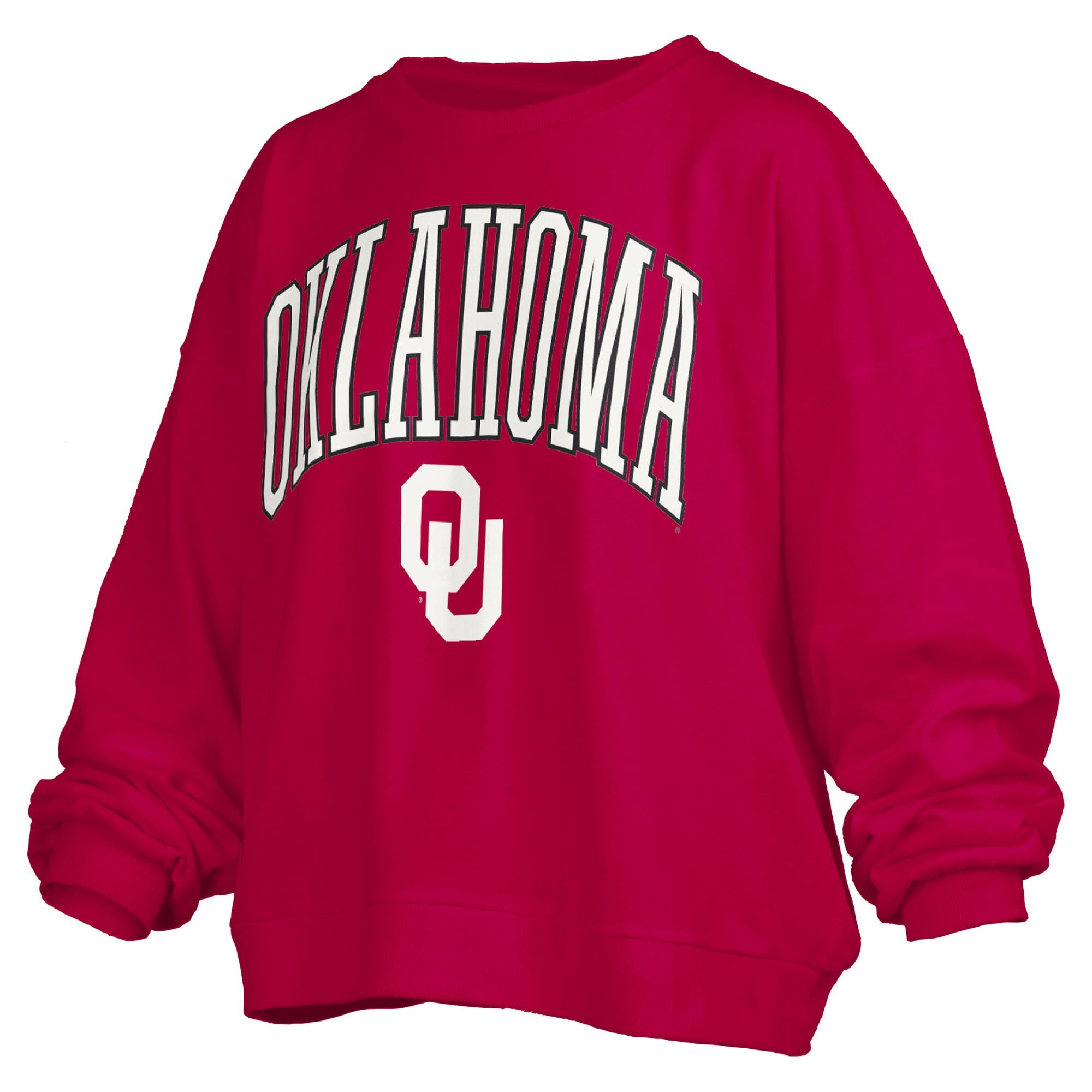 Sweat-shirt polaire oversize Pressbox Crimson Oklahoma Sooners Janise avec logo sur l'arche, pour femme