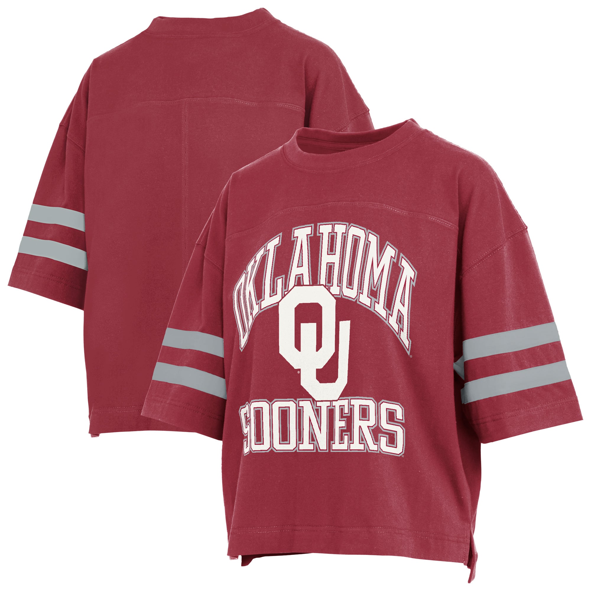 T-shirt court pour femmes Pressbox Crimson Oklahoma Sooners Wayne Tyler