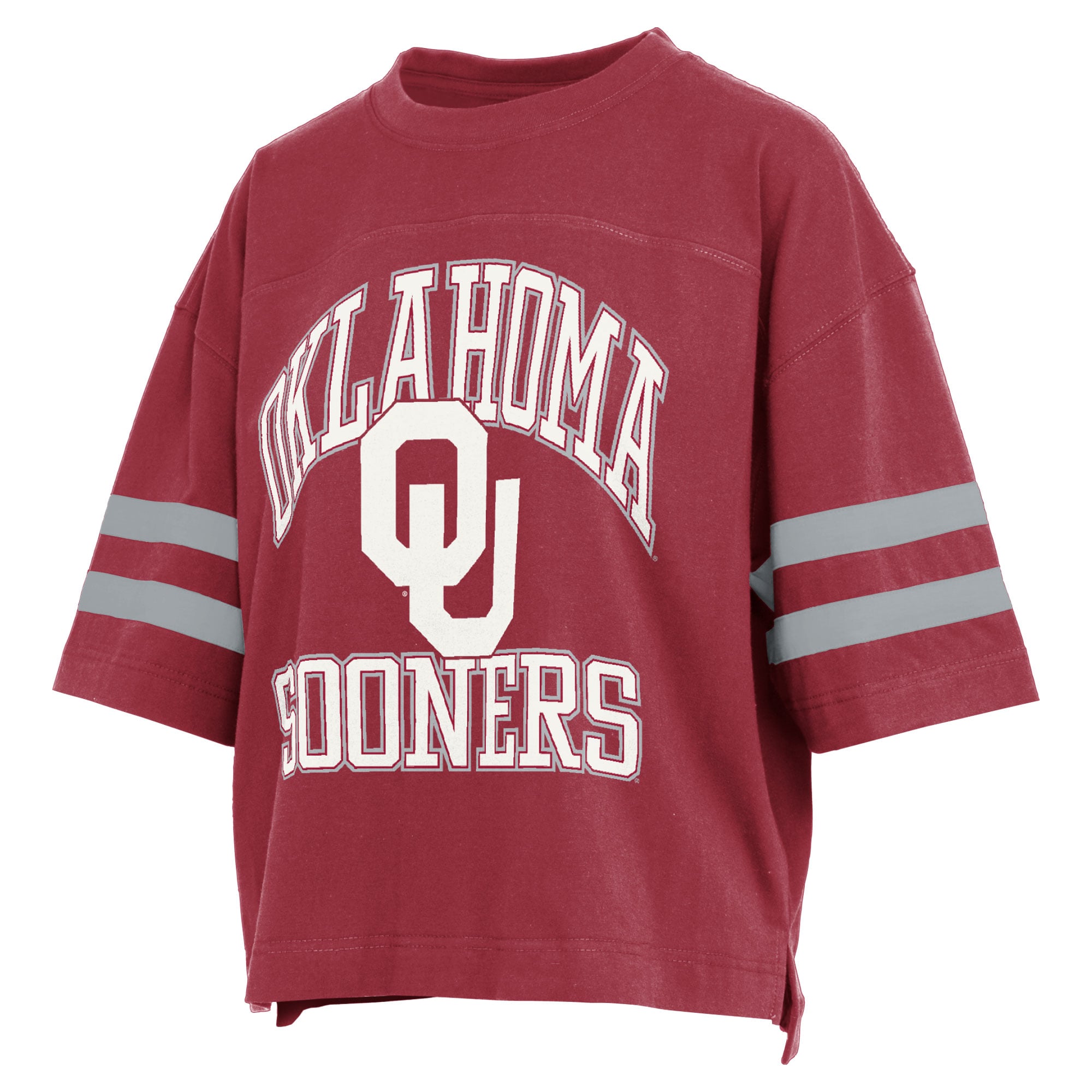T-shirt court pour femmes Pressbox Crimson Oklahoma Sooners Wayne Tyler