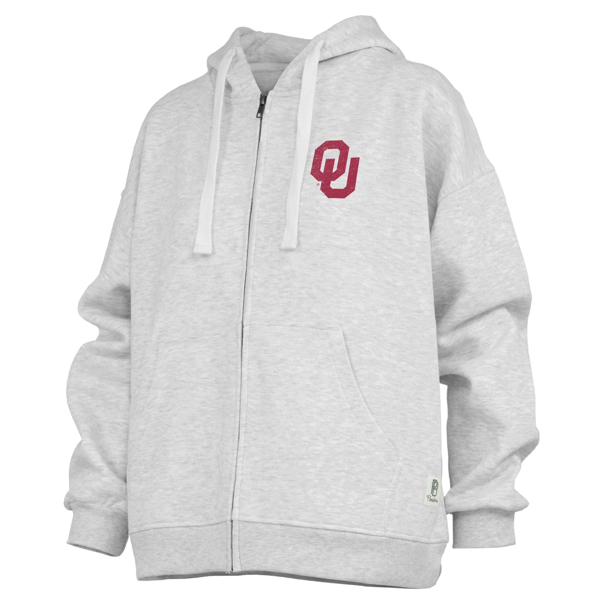 Sweat à capuche zippé Janise Oklahoma Sooners gris chiné pour femme