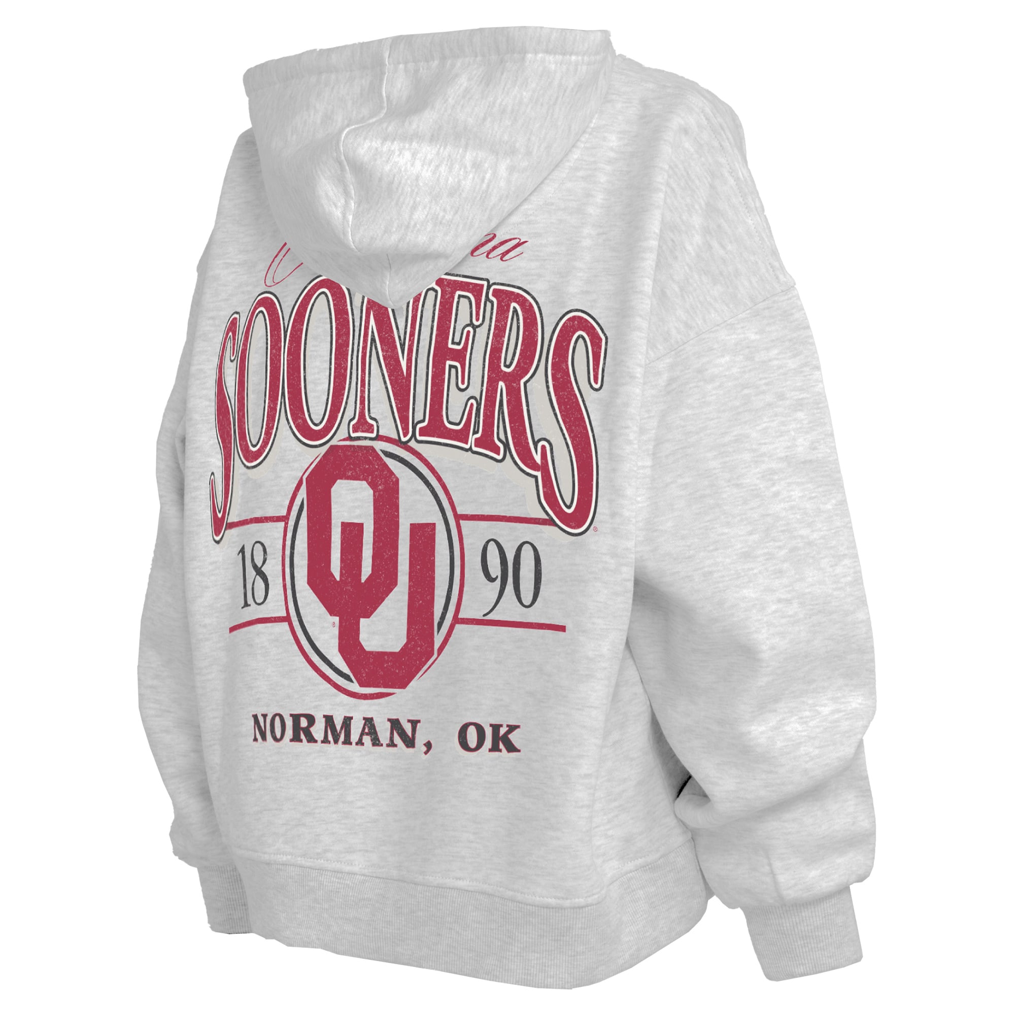 Sweat à capuche zippé Janise Oklahoma Sooners gris chiné pour femme