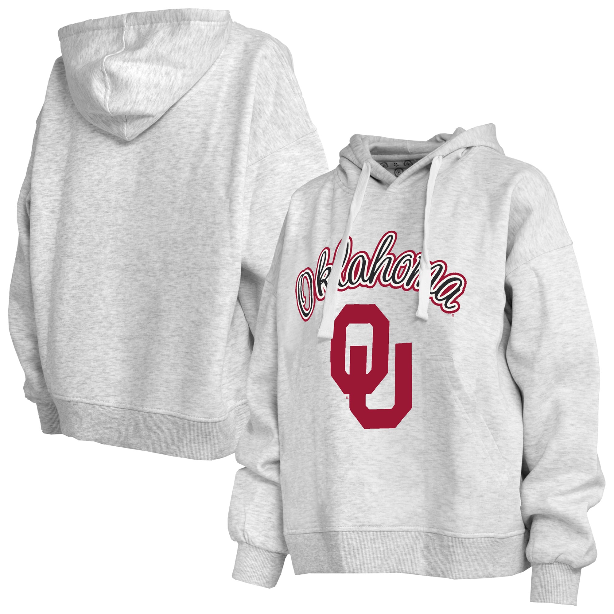 Sweat à capuche Pressbox pour femmes, gris chiné, Oklahoma Sooners, Janise