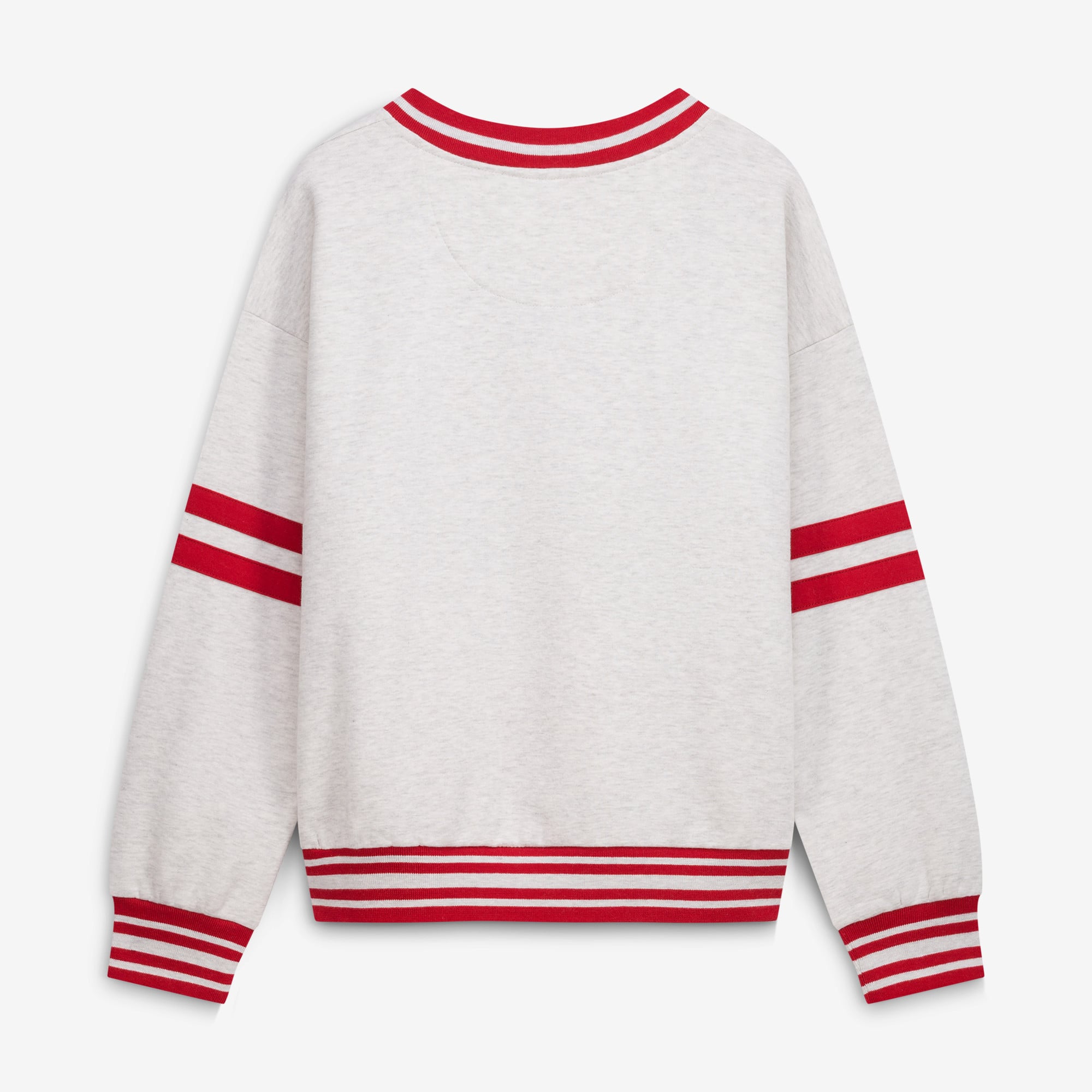 Sweat-shirt à col en V sergé Oates gris chiné/cramoisi pour femmes, Oklahoma Sooners, Pressbox