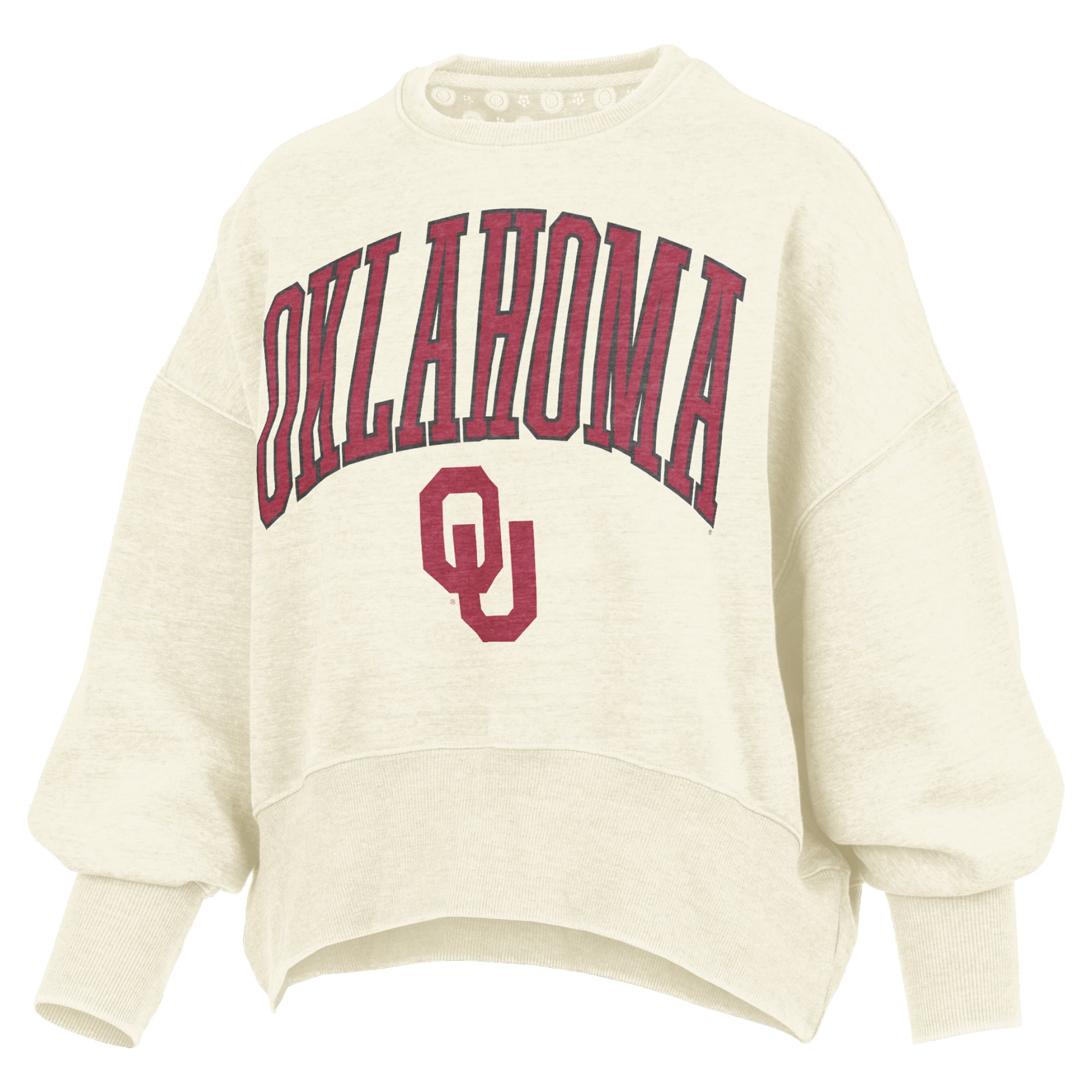 Sweat-shirt ras du cou surdimensionné pour femme, coupe naturelle, des Oklahoma Sooners, imprimé Pressbox