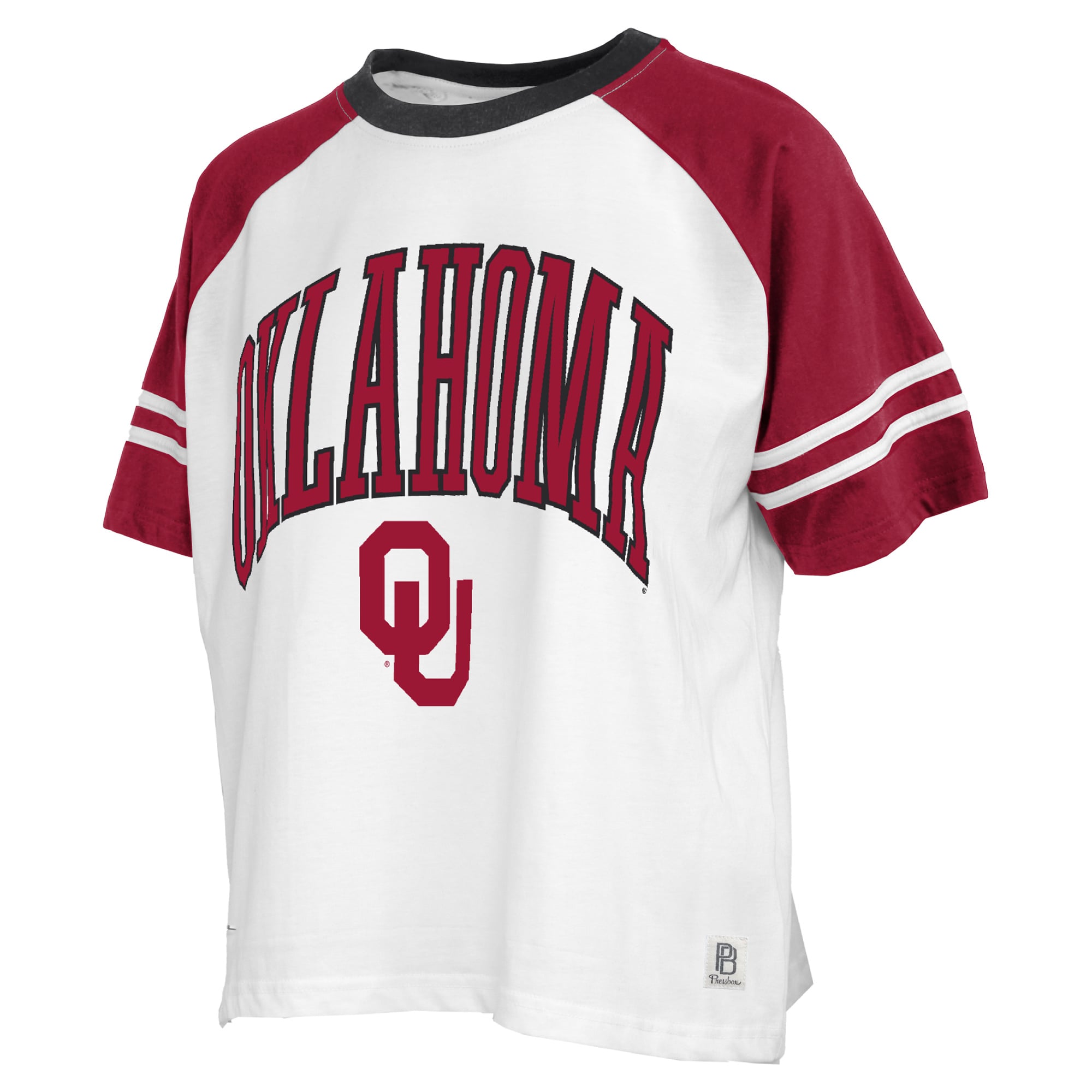 T-shirt Pressbox blanc pour femmes Oklahoma Sooners Sky Colorblock