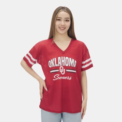 Oklahoma Sooners ZooZatz Women's Mesh Jersey Kickoff T-Shirt - Crimson