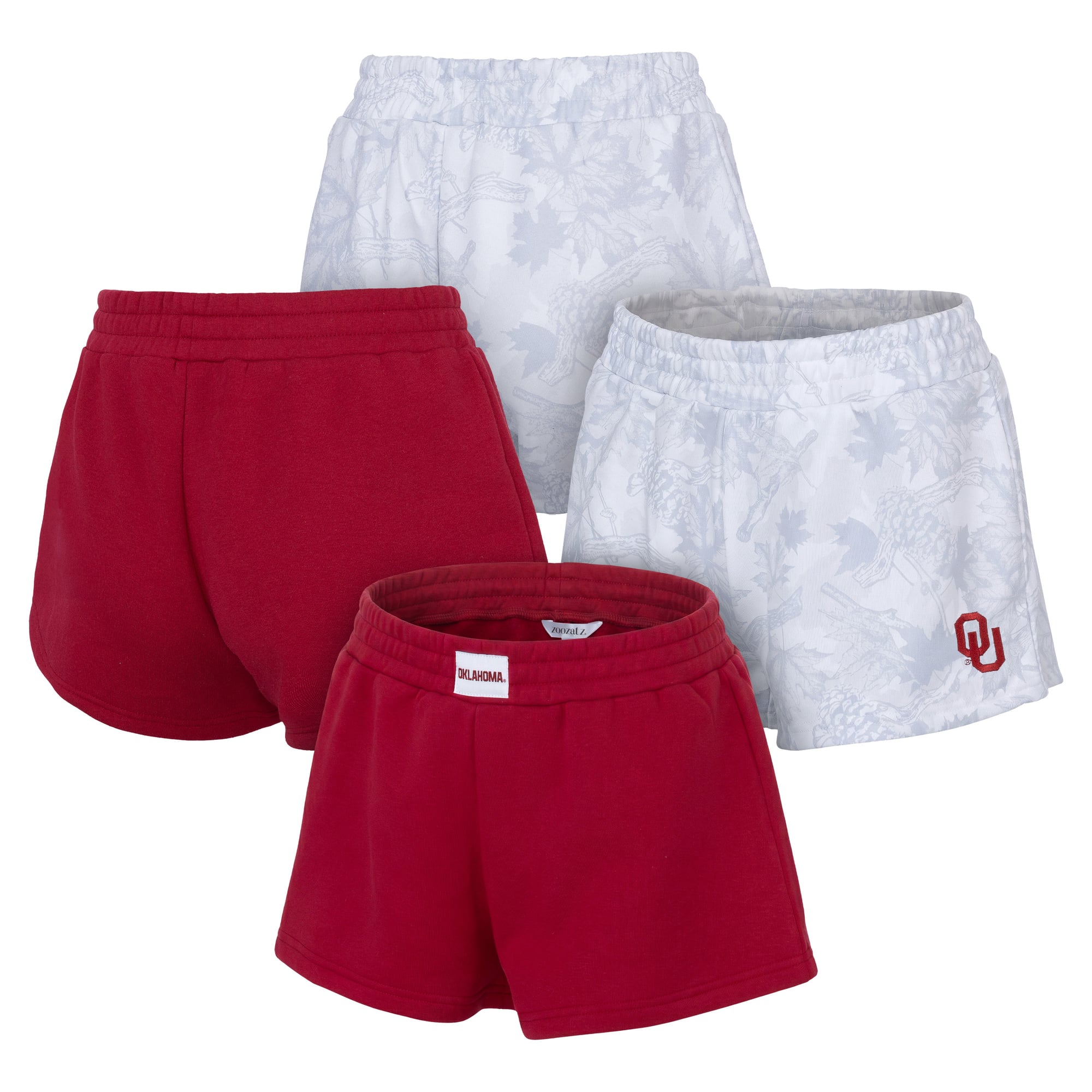 Women's ZooZatz  Crimson/Gray Oklahoma Sooners Two-Pack Knockout Shorts Set