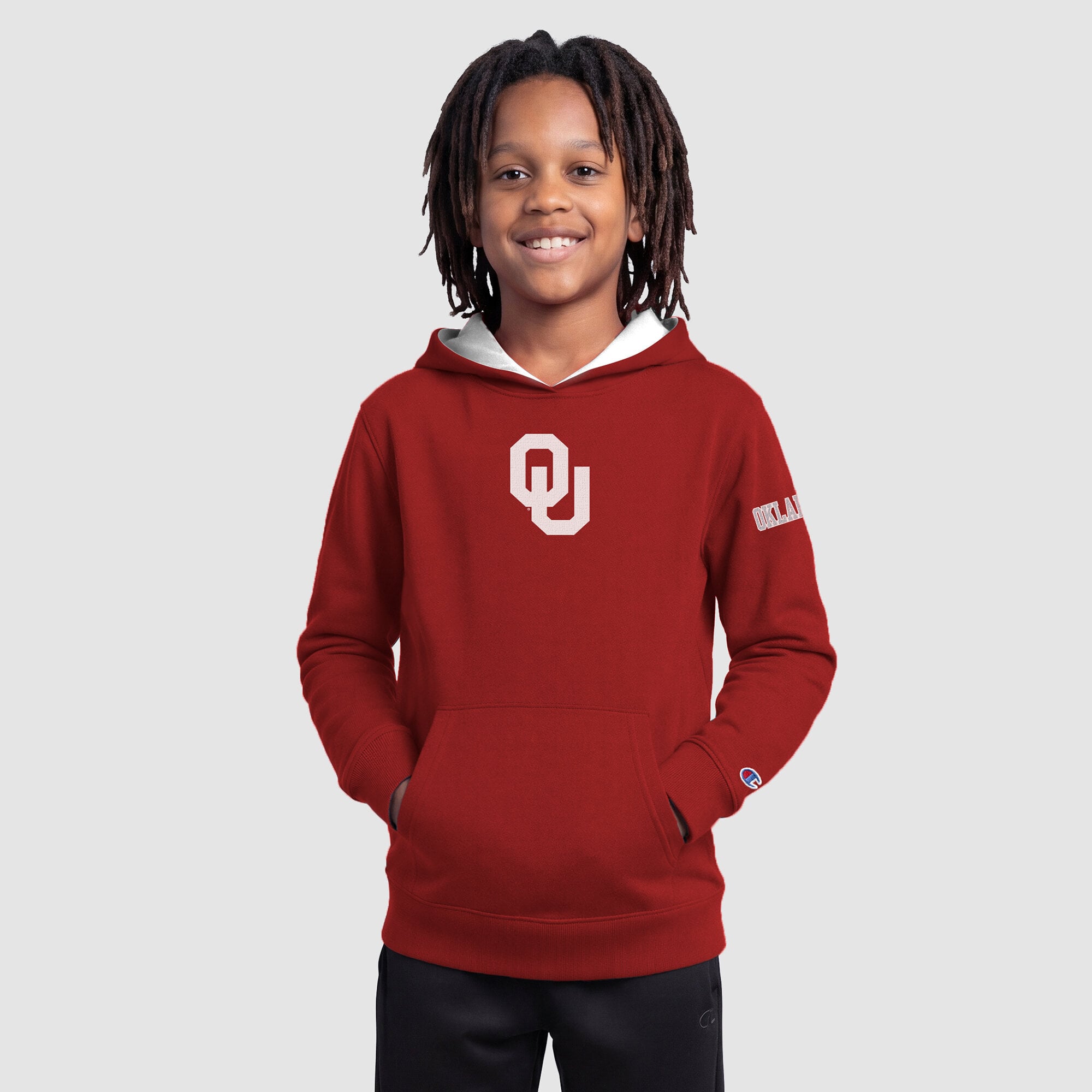 Sweat à capuche en polaire Youth Champion Heather Gray Oklahoma Sooners