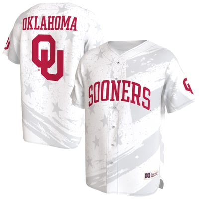 Oklahoma Sooners GameDay Greats Youth Lightweight Collegiate Baseball Americana Fashion Jersey - White