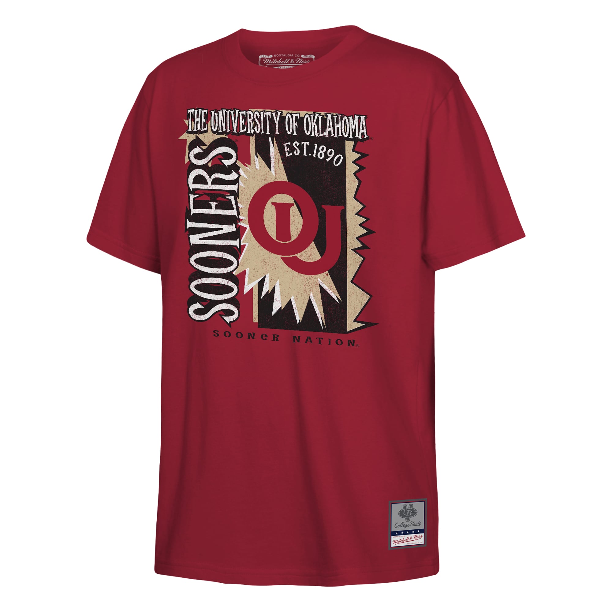 T-shirt Mitchell & Ness Cardinal Oklahoma Sooners pour enfant, style rétro années 90