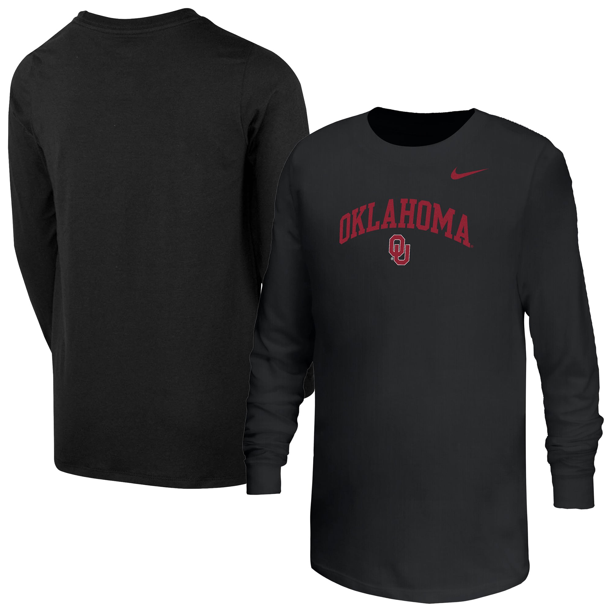 Youth Nike  Black Oklahoma Sooners Arched Core Long Sleeve T-Shirt