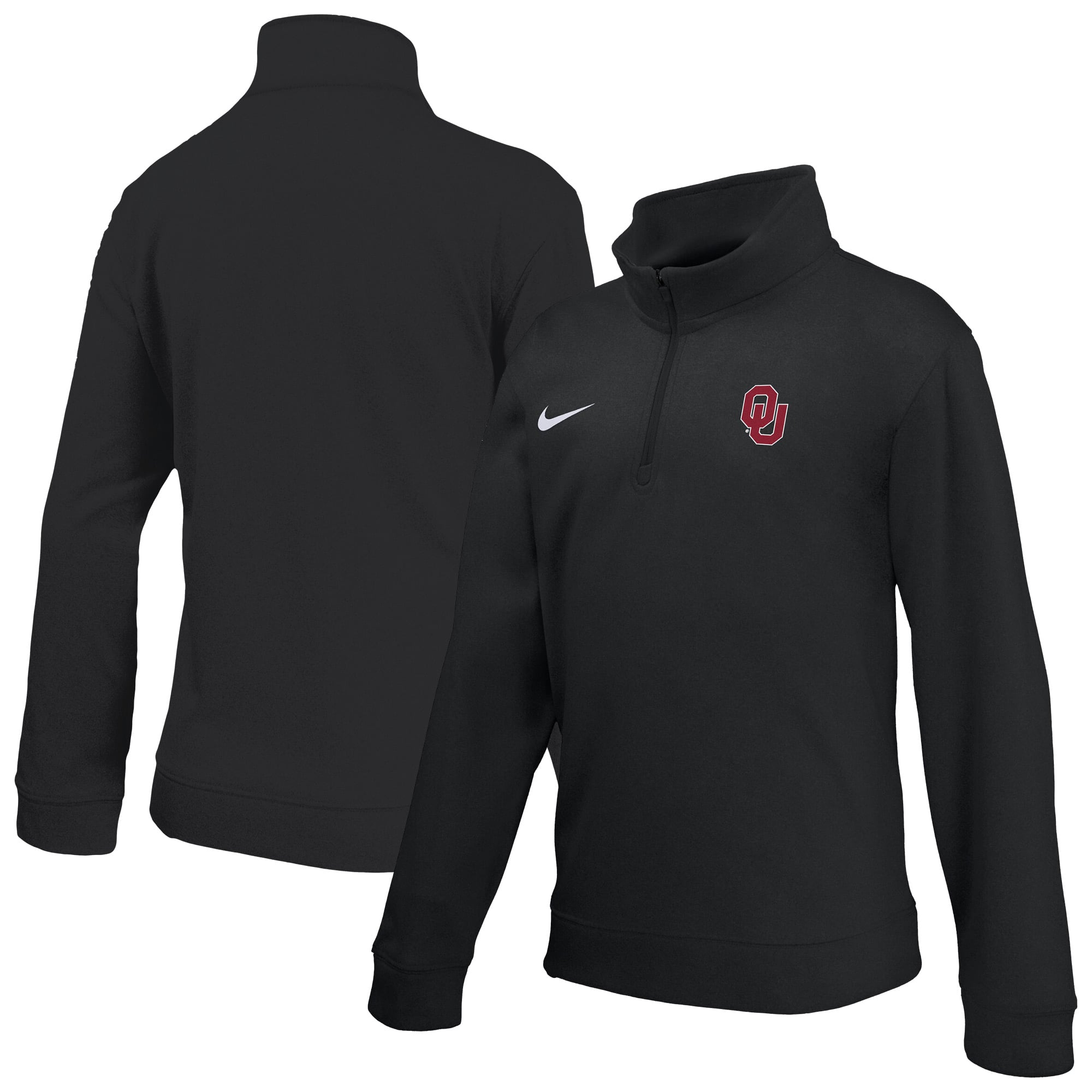 Youth Nike Black Oklahoma Sooners Therma-FIT Quarter-Zip Pullover