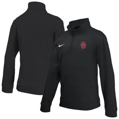 Oklahoma Sooners Nike Youth Therma-FIT Quarter-Zip Pullover - Black