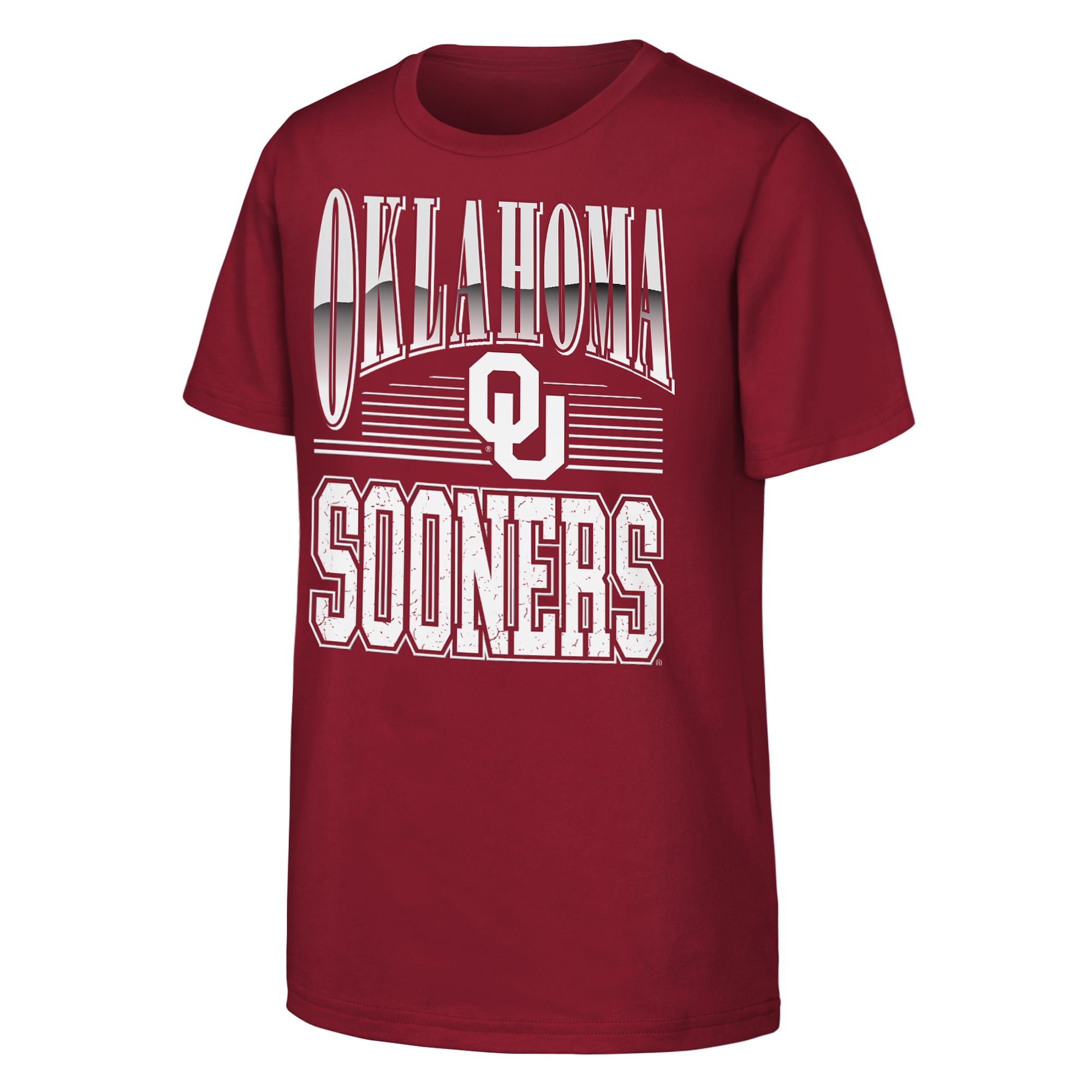 Youth Outerstuff Crimson Oklahoma Sooners Chrome Header T-Shirt