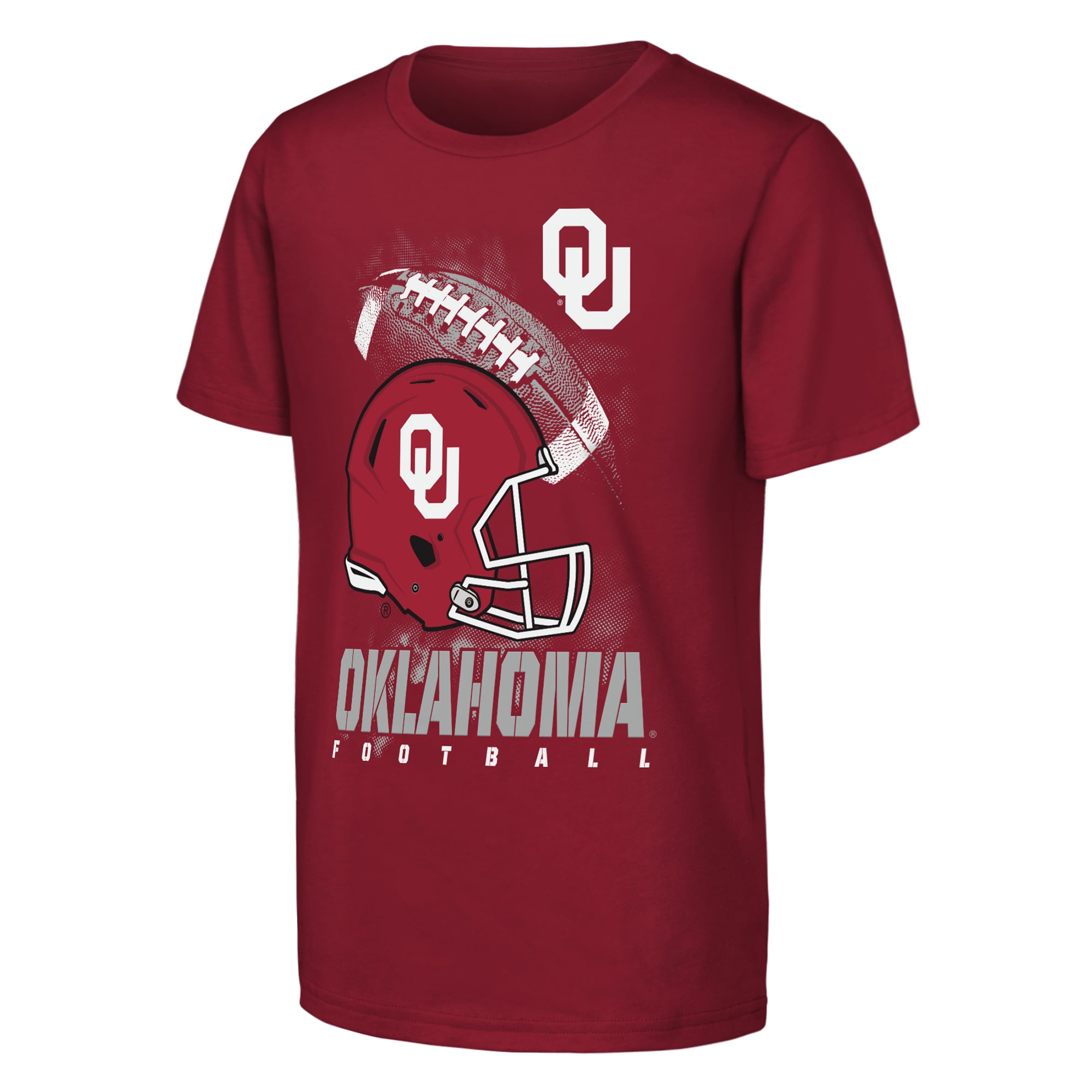 T-shirt de football américain Youth Outerstuff Crimson Oklahoma Sooners For the Glory avec casque