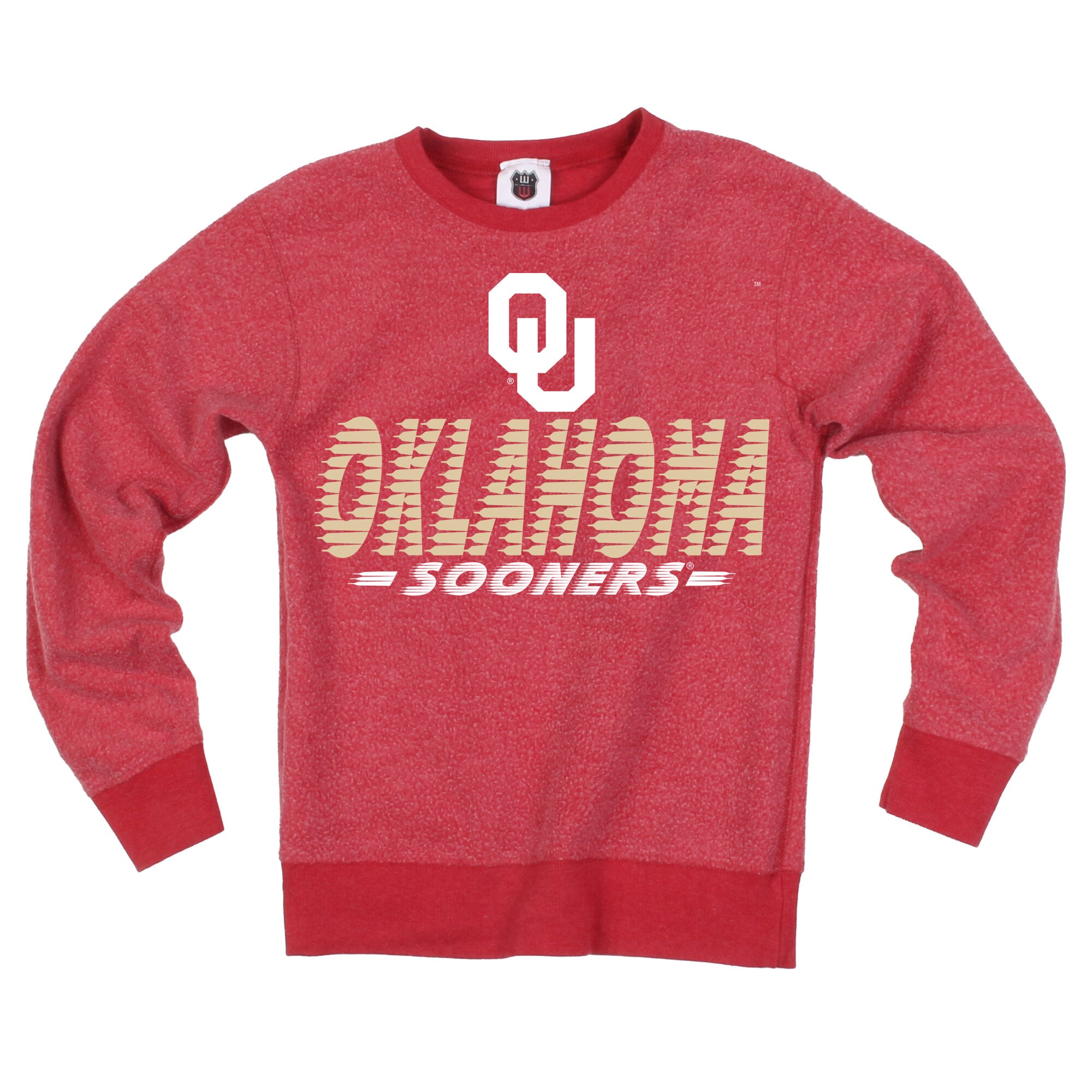Youth Wes & Willy  Crimson Oklahoma Sooners Reversible Sweatshirt