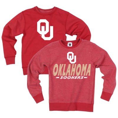  Oklahoma Sooners Wes & Willy Youth Reversible Sweatshirt - Crimson
