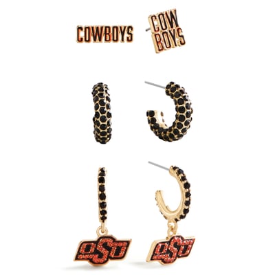 Oklahoma State Cowboys BaubleBar 3-Piece Earring Set
