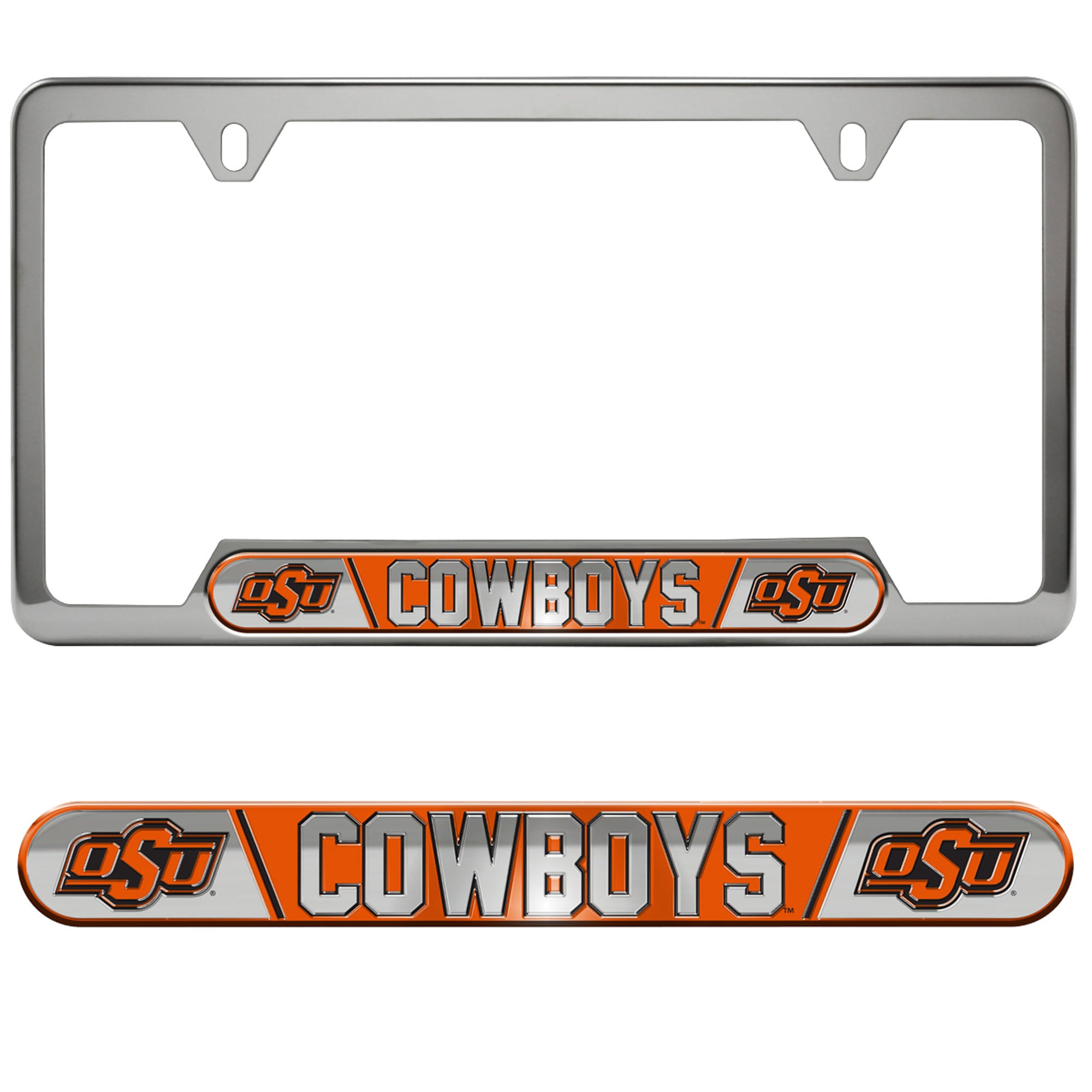 Cadre de plaque d'immatriculation en relief Logo Brands Oklahoma State Cowboys