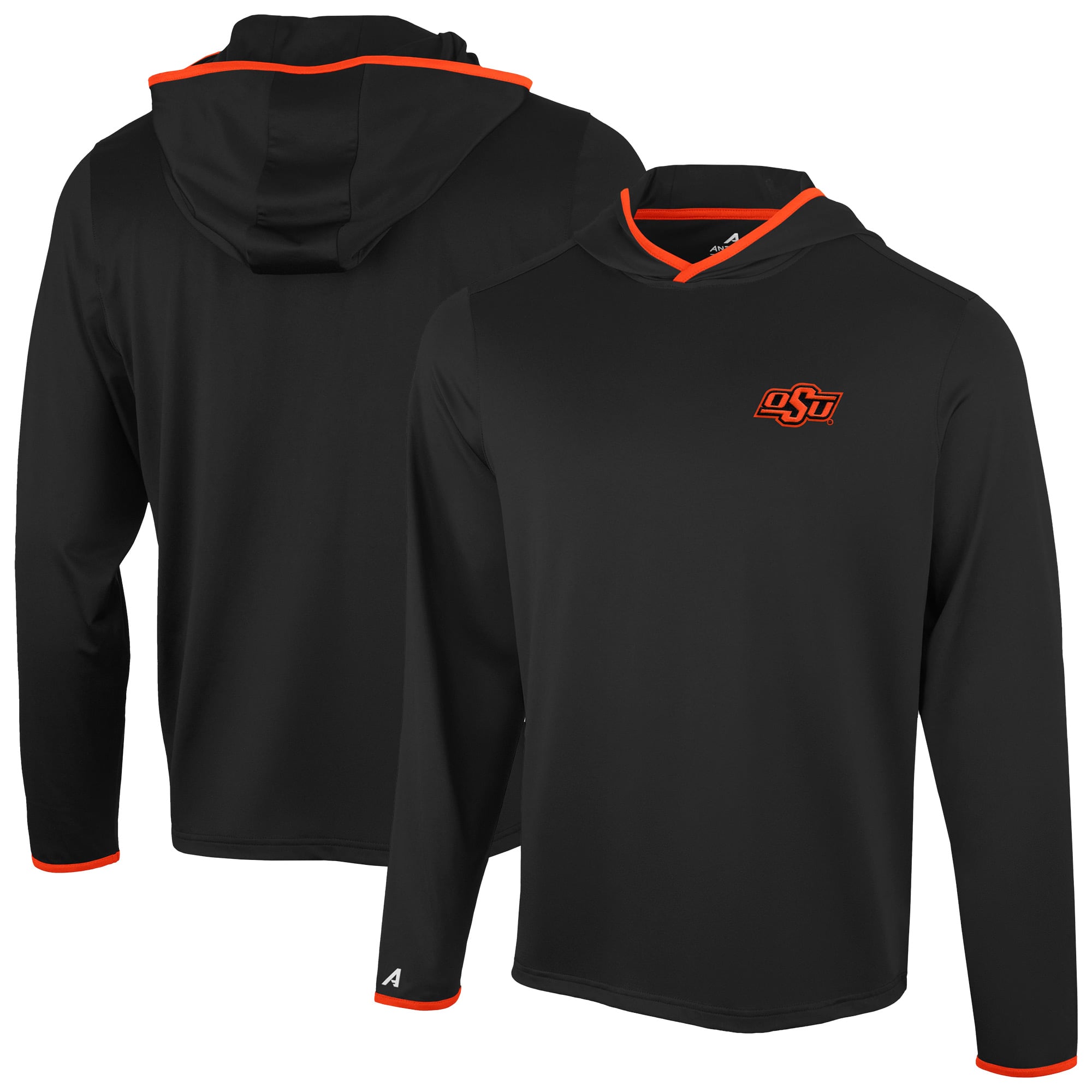 T-shirt à capuche manches longues Antigua Black Oklahoma State Cowboys Brink Color Pop pour homme
