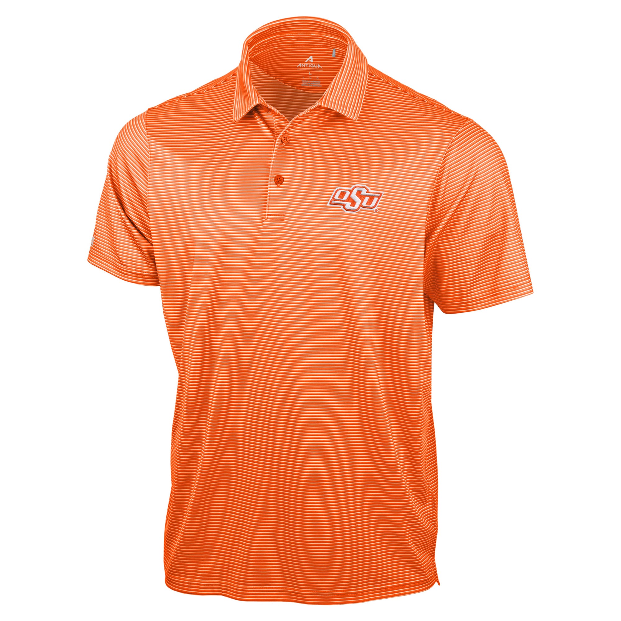 Polo Antigua orange pour homme, collection Oklahoma State Cowboys Lineage