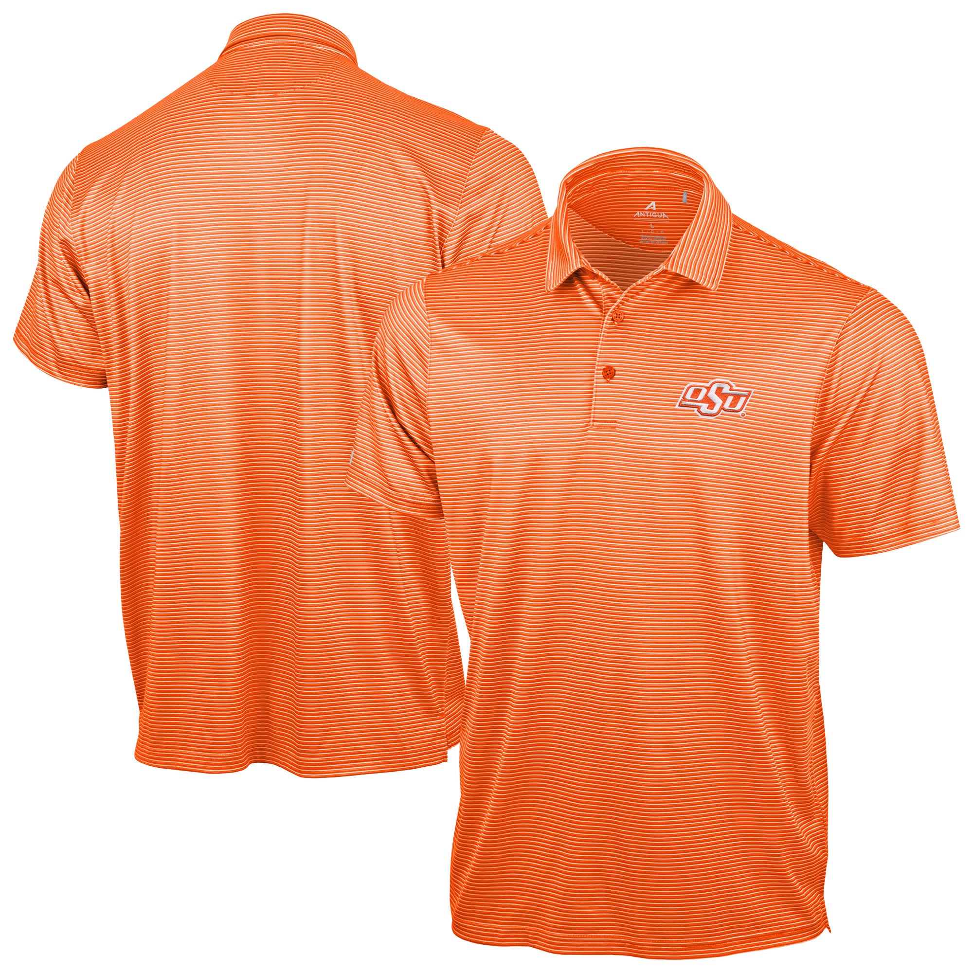 Polo Antigua orange pour homme, collection Oklahoma State Cowboys Lineage