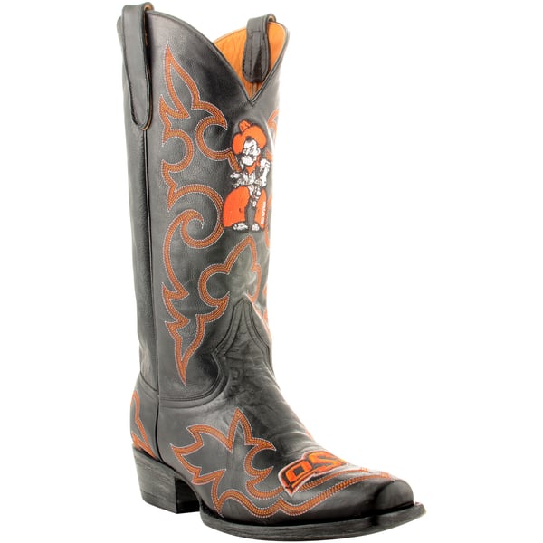 Men\'s Embroidered Leather Boots sz 7.5 Oklahoma University Men main image 4