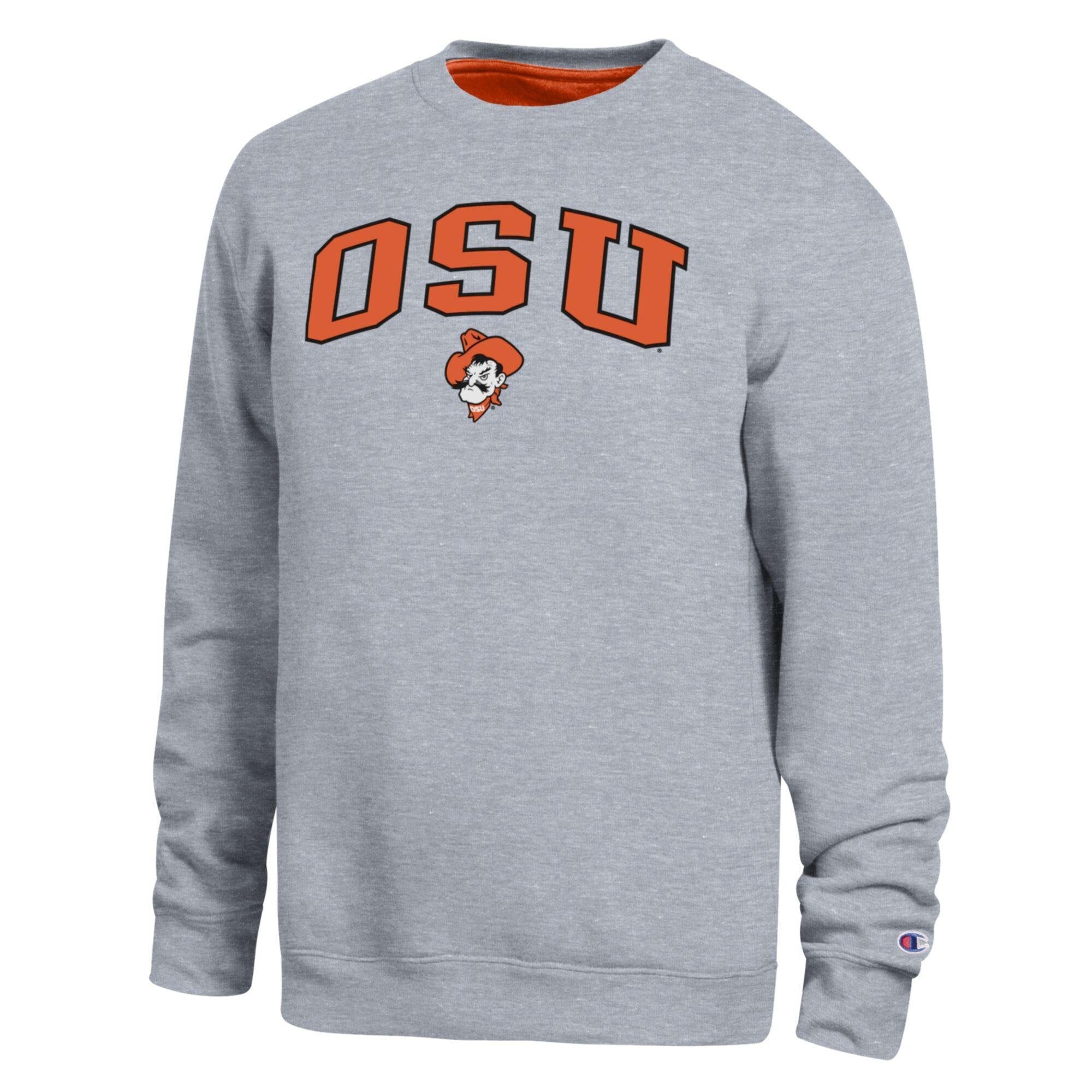 Men's Champion Heather Gray Oklahoma State Cowboys Arch Sweatshirt