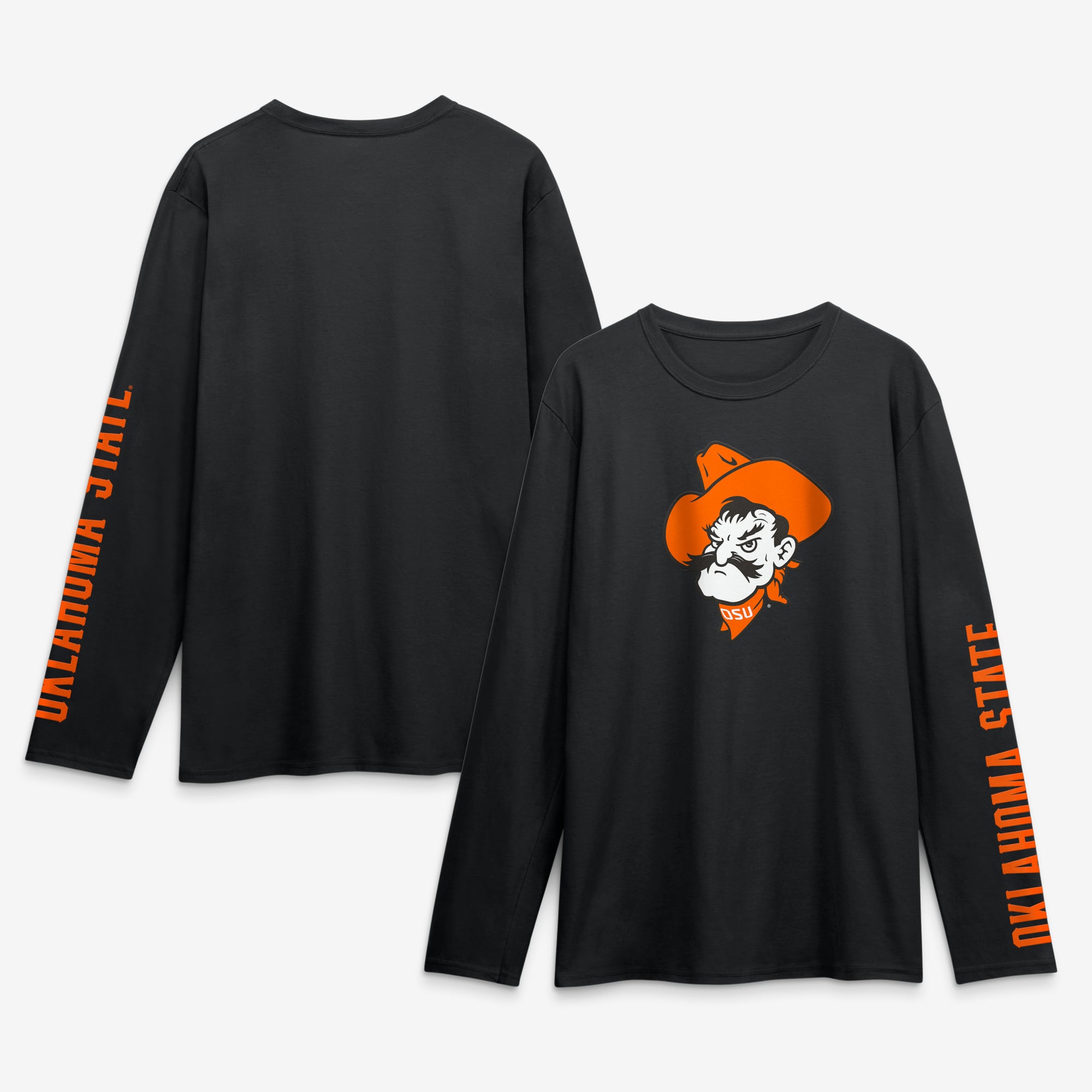 Men's Logo Athletic Heather Gray Oklahoma State Cowboys Primary Long Sleeve T-Shirt