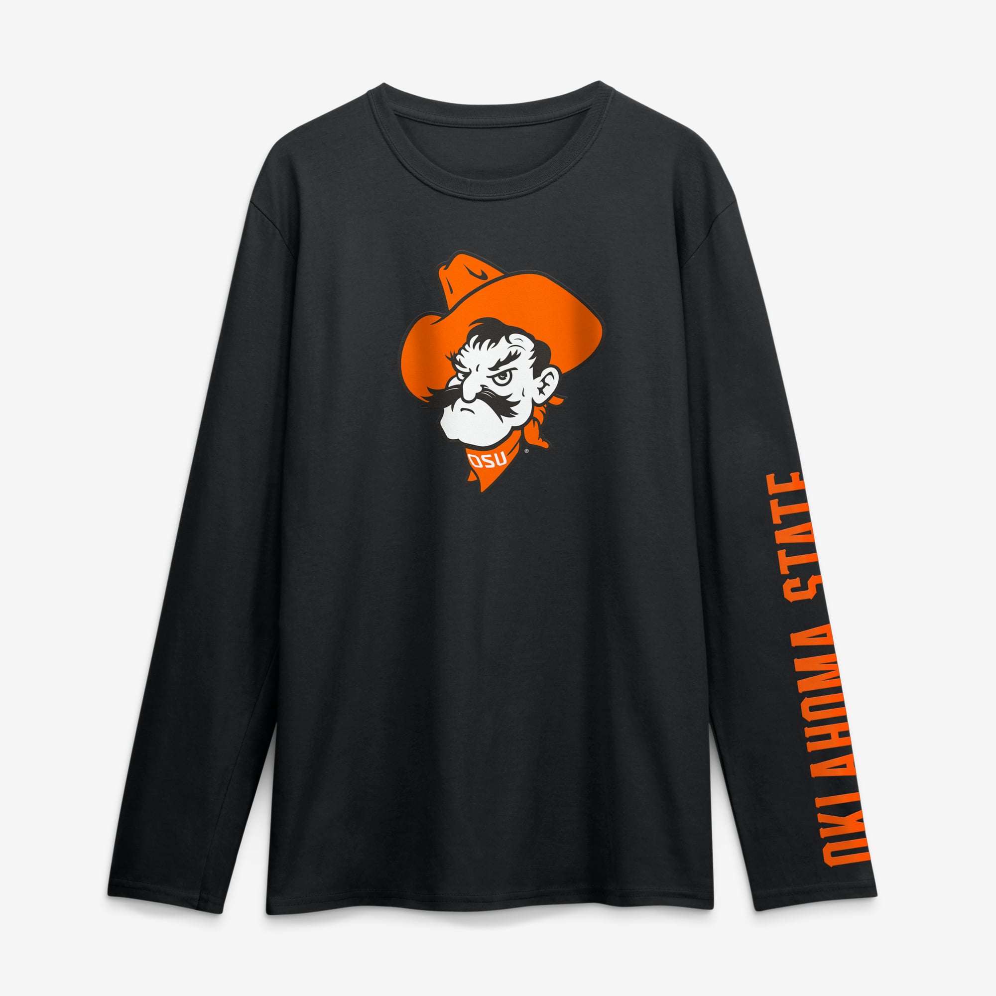 Men's Logo Athletic Heather Gray Oklahoma State Cowboys Primary Long Sleeve T-Shirt