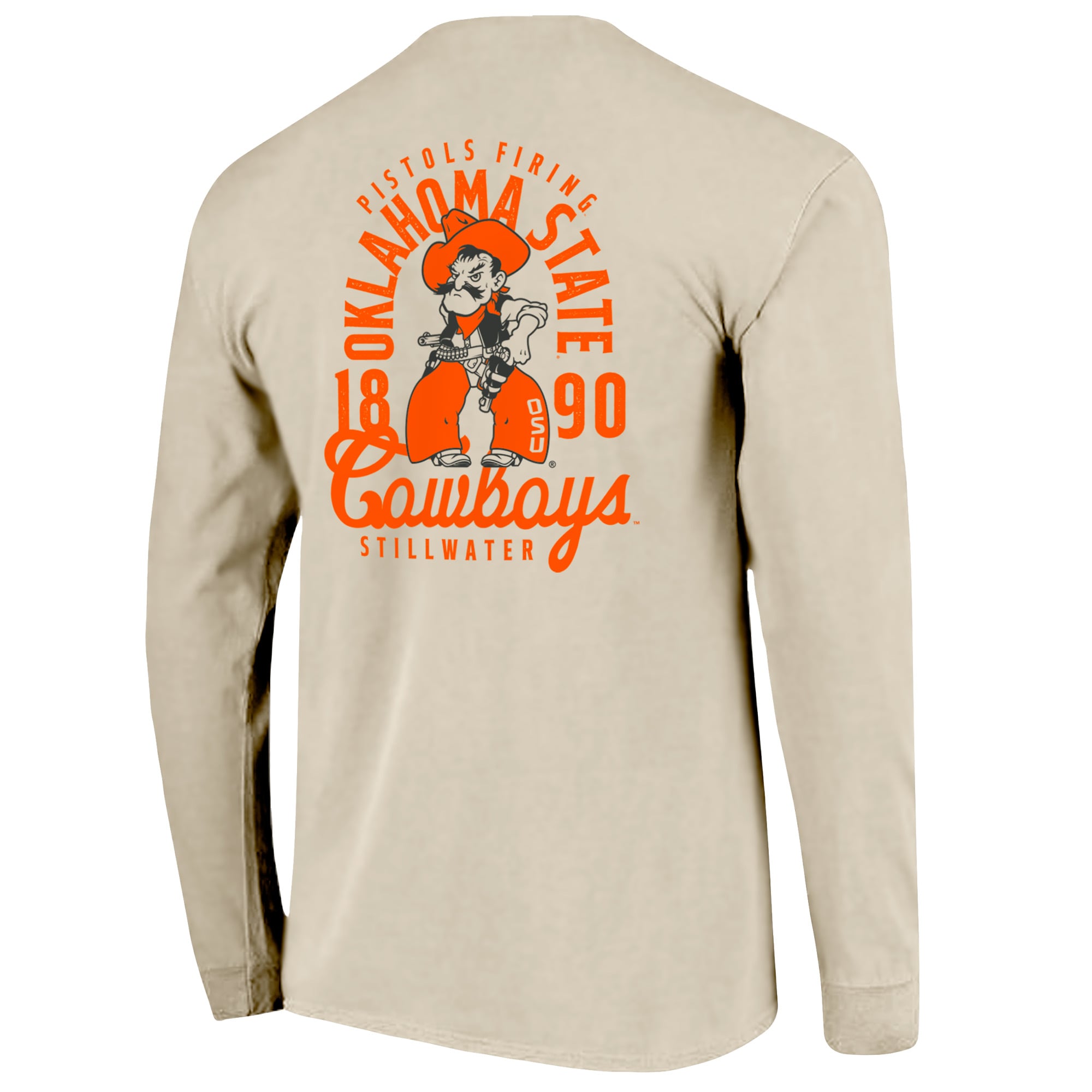 T-shirt à manches longues pour homme, motif mascotte des Cowboys de l'Oklahoma, couleurs naturelles et confortables