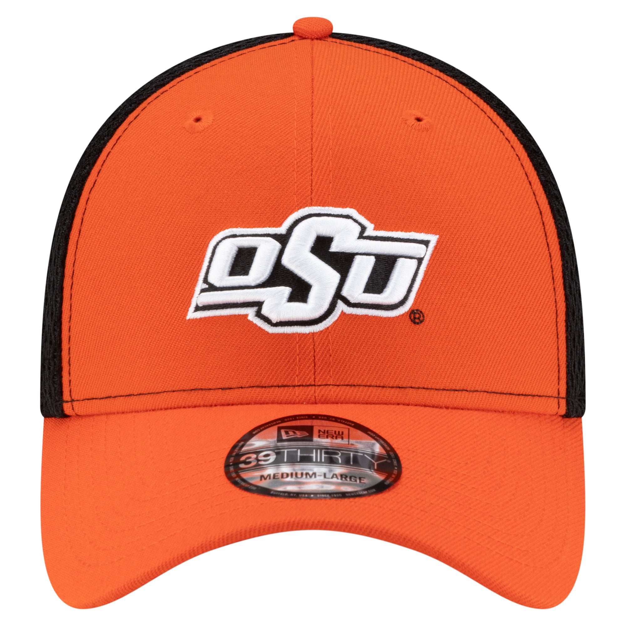 Men's New Era  Black/White Oklahoma State Cowboys 39THIRTY Flex Hat