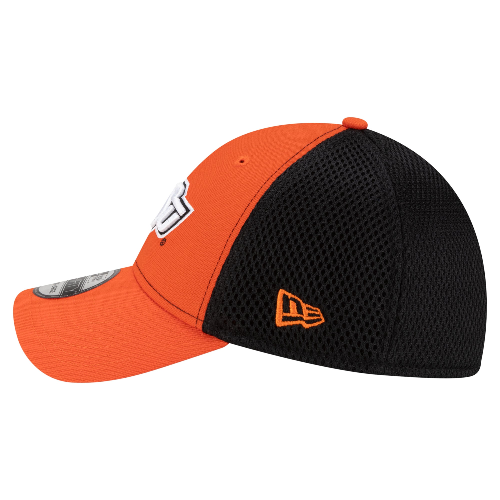 Men's New Era  Black/White Oklahoma State Cowboys 39THIRTY Flex Hat