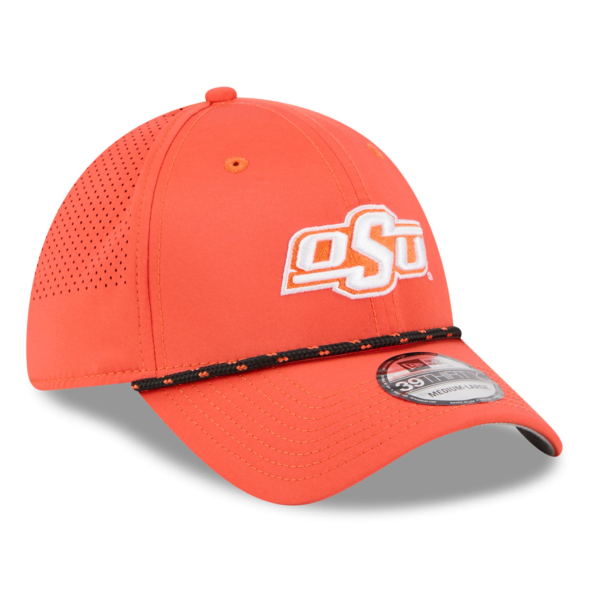 Casquette extensible New Era orange Oklahoma State Cowboys Performance Rope 39THIRTY pour homme