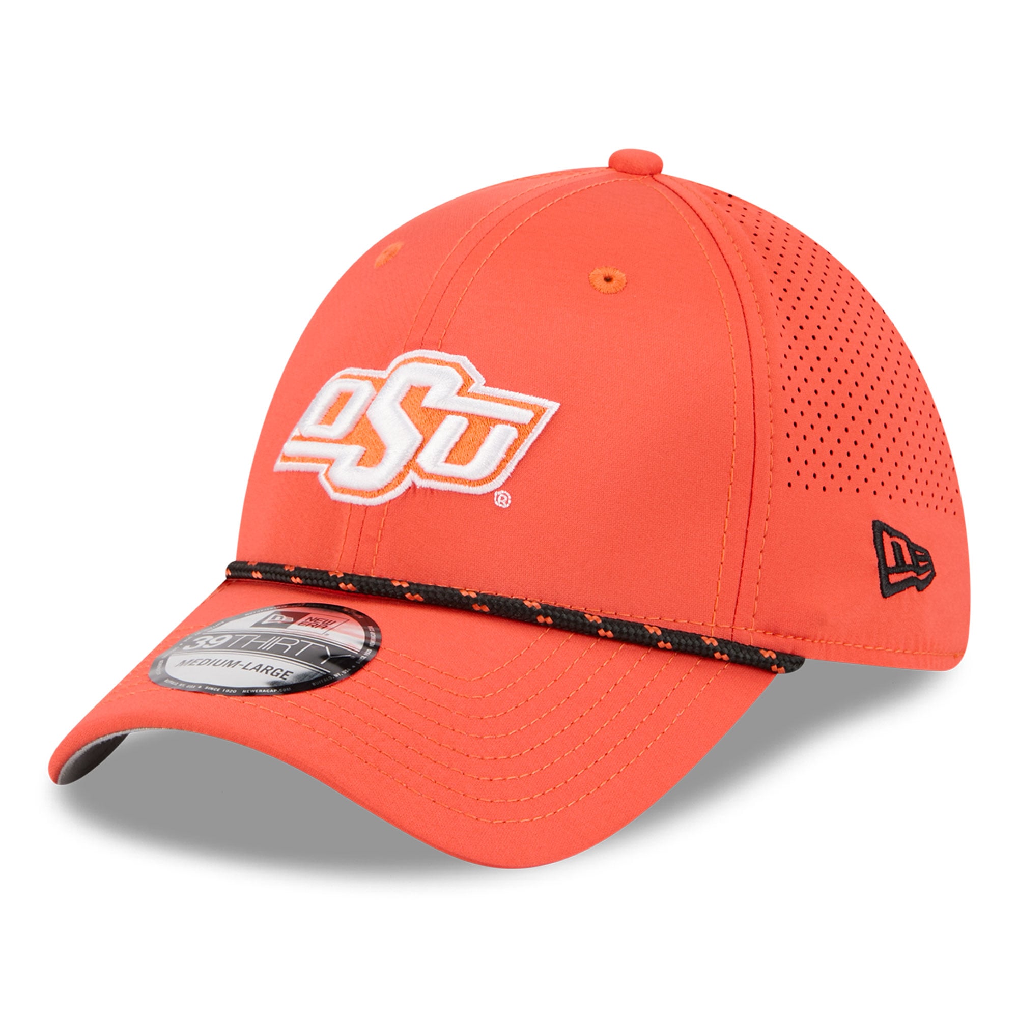 Casquette extensible New Era orange Oklahoma State Cowboys Performance Rope 39THIRTY pour homme