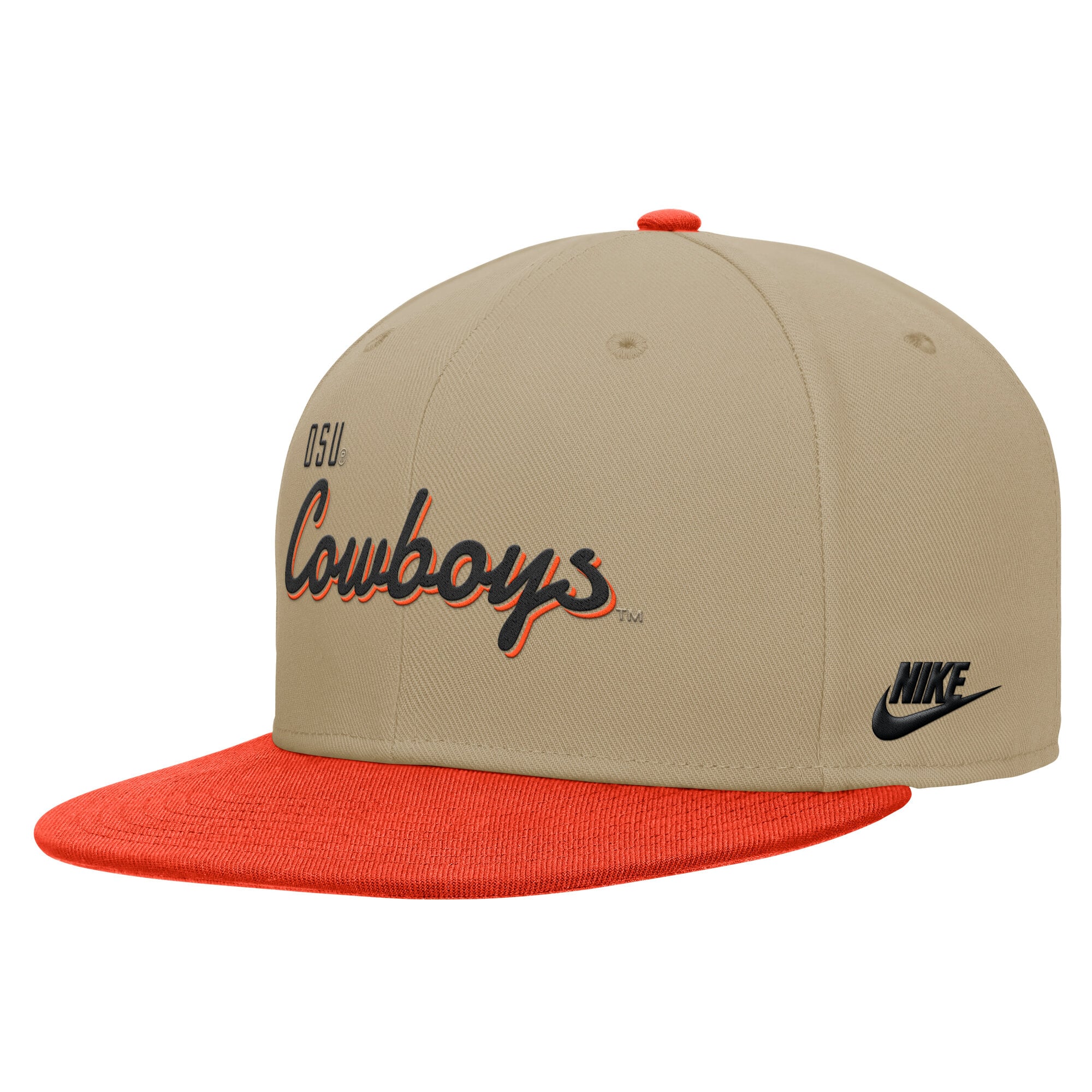 Men's Nike Beige/Orange Oklahoma State Cowboys Pro Dri-FIT Snapback Hat