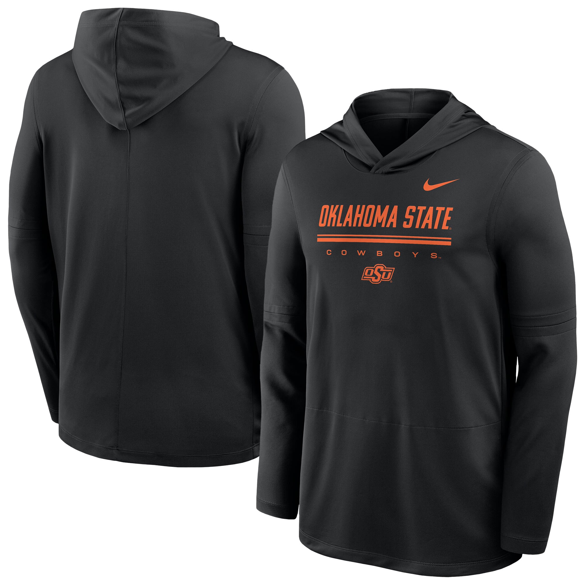Men's Nike Black Oklahoma State Cowboys 2026 Sideline Dri-FIT Lightweight Hooded Top