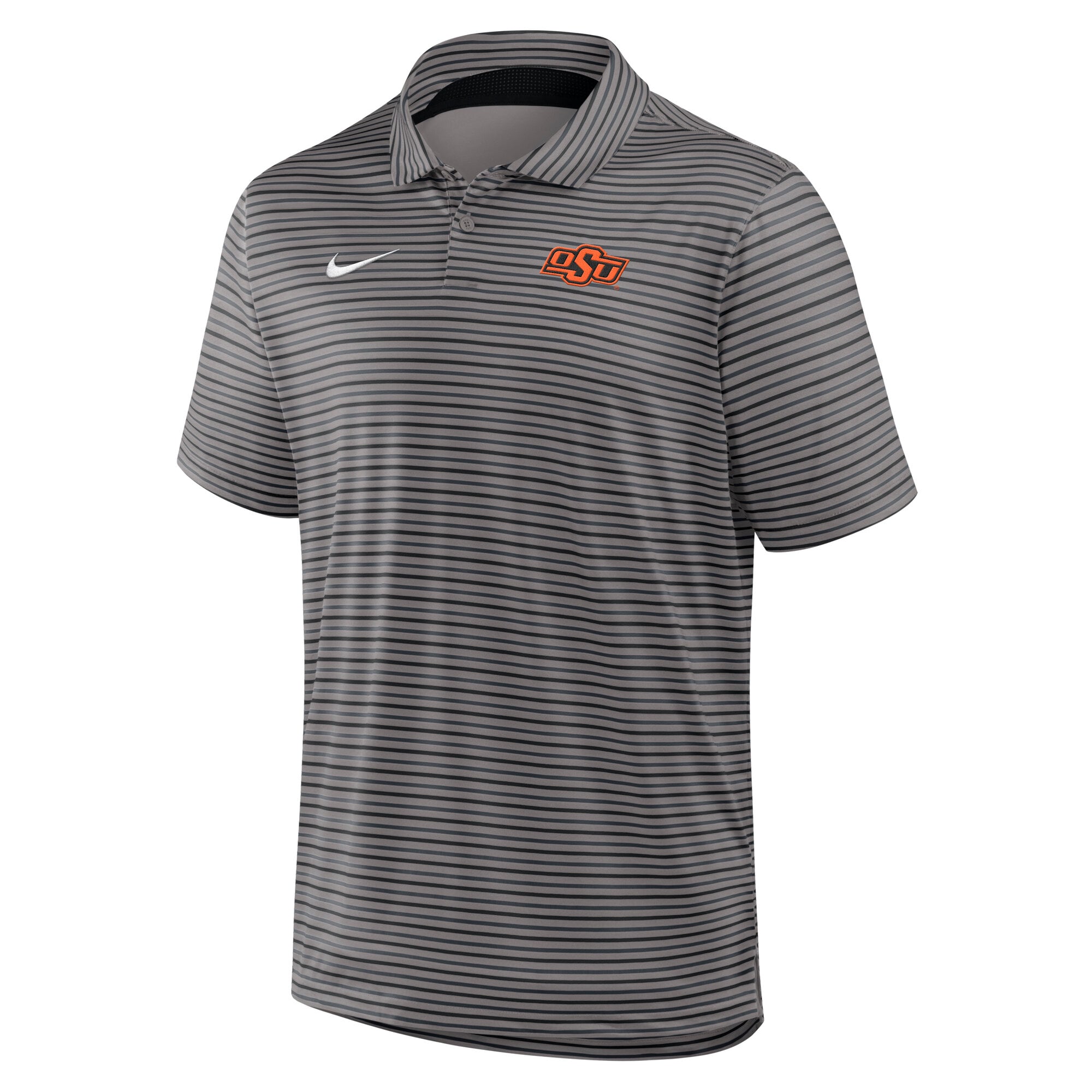 Men's Nike Black Oklahoma State Cowboys Dri-FIT Tour Stripe Polo