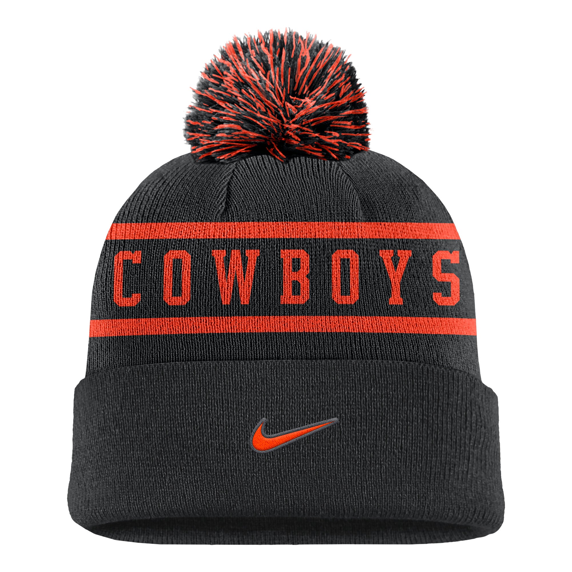 Bonnet à revers Nike Oklahoma State Cowboys noir pour homme avec pompon