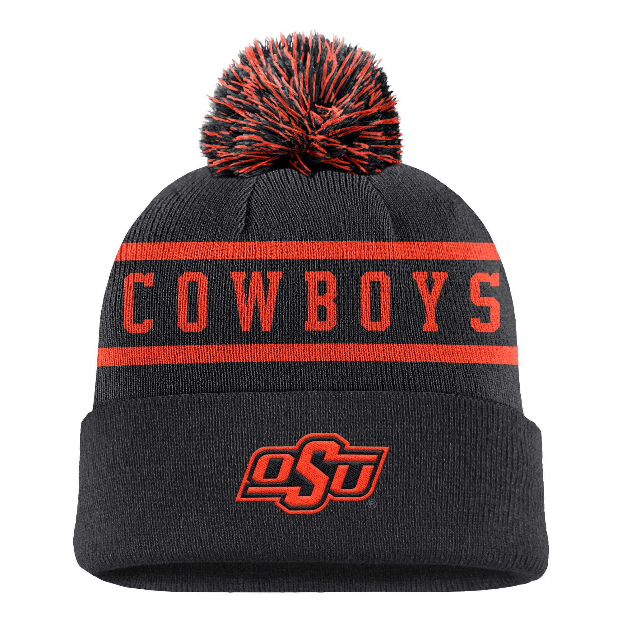 Bonnet à revers Nike Oklahoma State Cowboys noir pour homme avec pompon