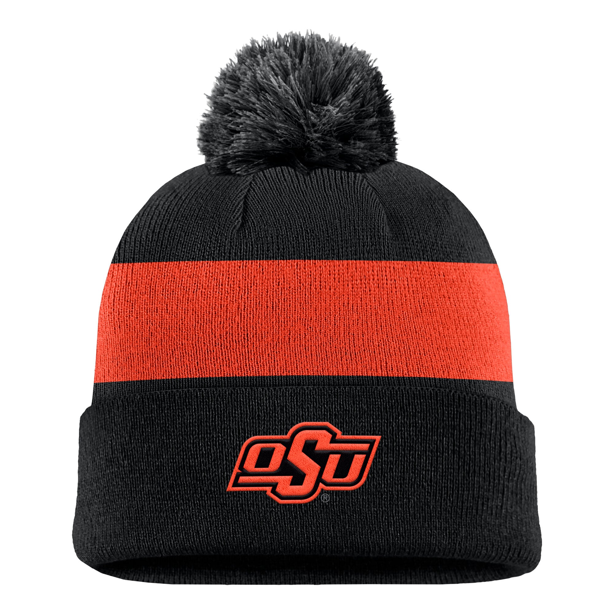 Bonnet à rayures et logo Nike Oklahoma State Cowboys Primetime noir pour homme avec pompon