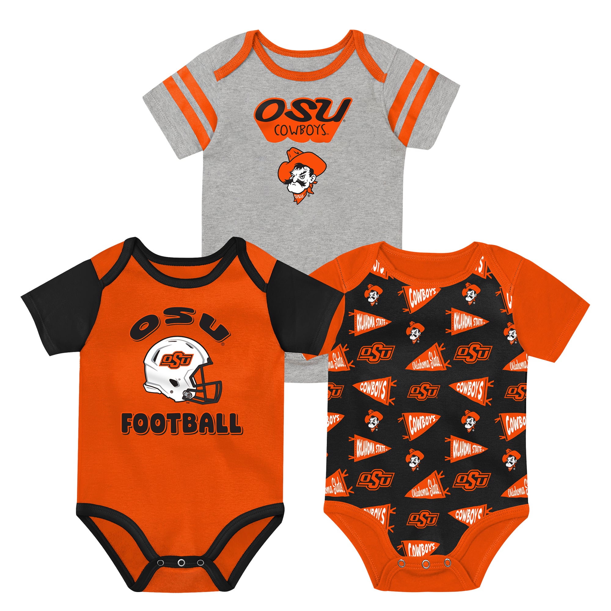 Newborn Outerstuff  Orange Oklahoma State Cowboys Star Player Three-Piece Bodysuit Set