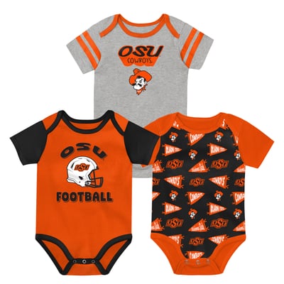  Oklahoma State Cowboys Outerstuff Newborn Star Player Three-Piece Bodysuit Set - Orange