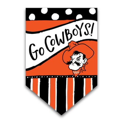 Drapeau double face Oklahoma State Cowboys 12'' x 18'' à pois et rayures