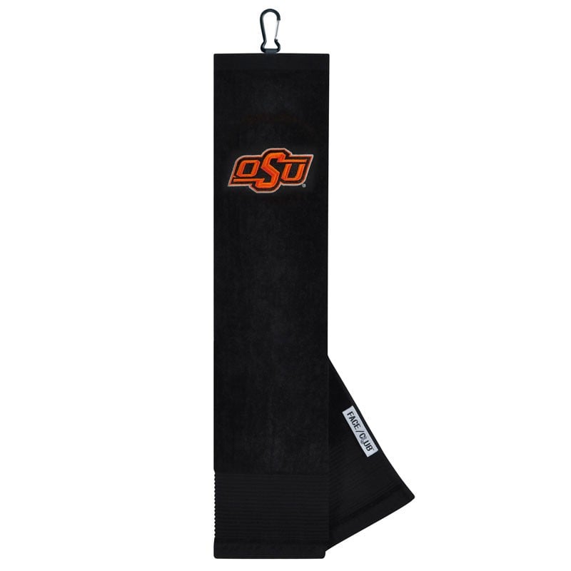 Serviette de toilette pliable Oklahoma State Cowboys 16" x 24" (40,6 x 61 cm) avec visage et club