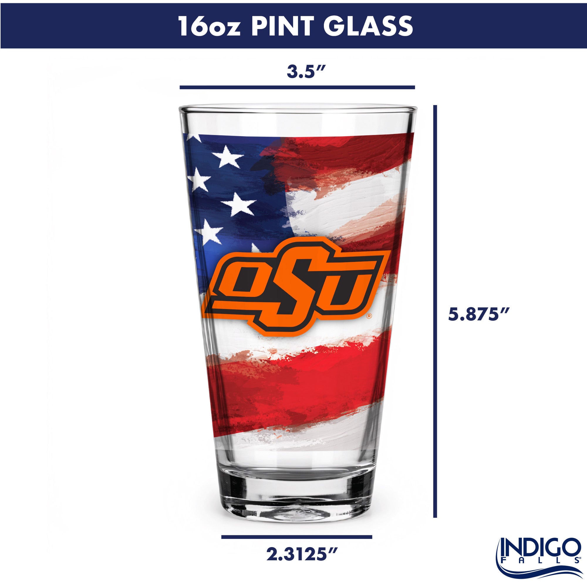 Oklahoma State Cowboys Two-Pack 16oz. Americana Pint Glass Set